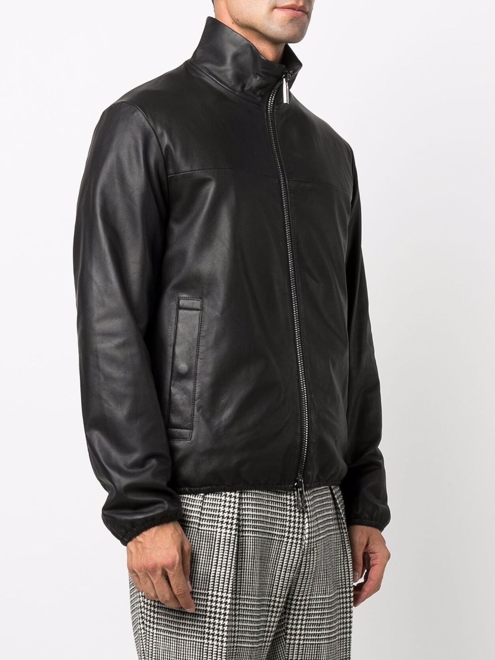 Emporio Armani Black Lambskin Leather Jacket image 4