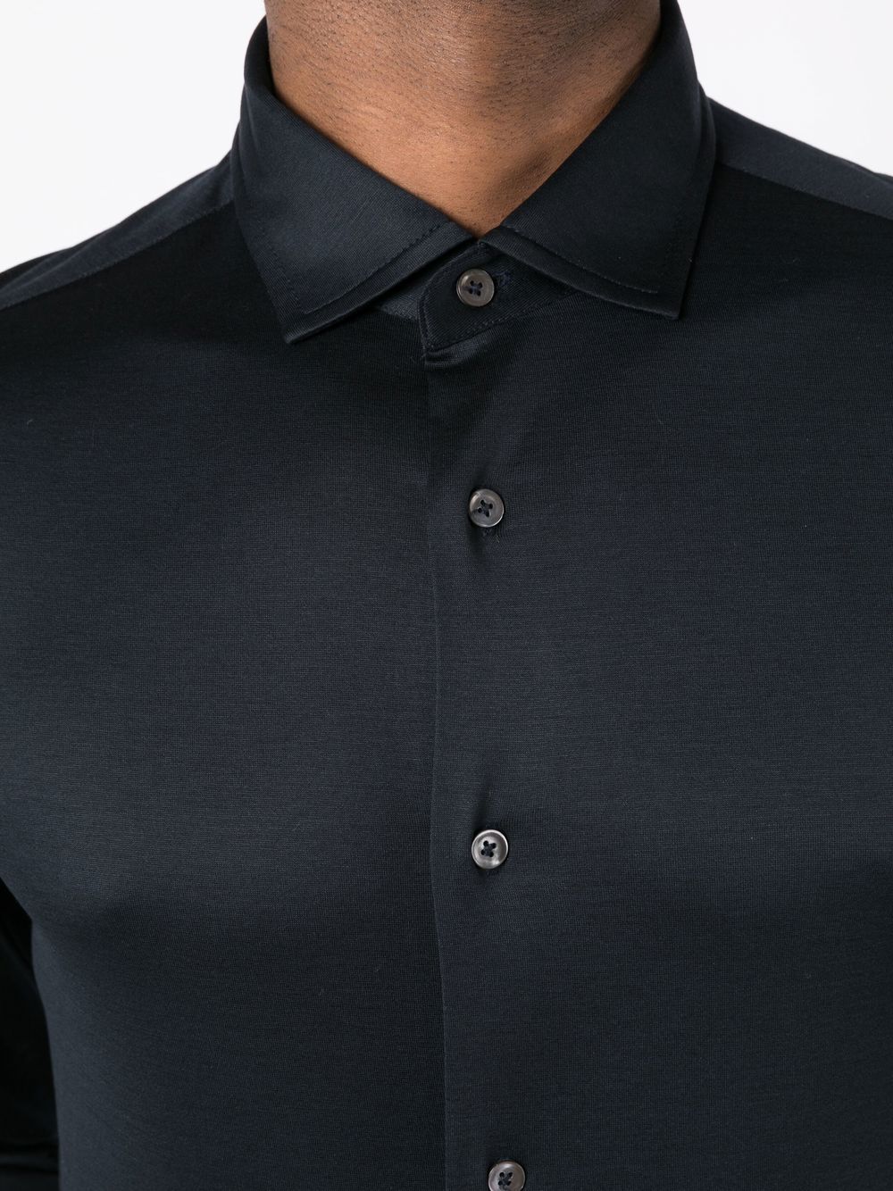 Emporio Armani Blue Cotton-Lyocell Blend Shirt image 2