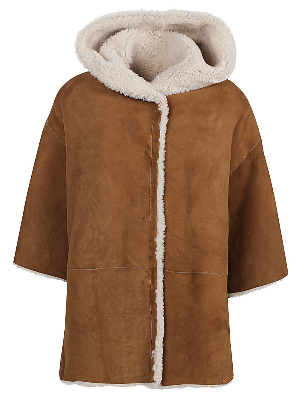 ENES Camel Double-Breasted Cape Jacket image 0