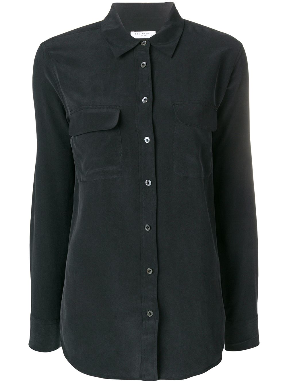 Equipment Black Silk Shirt with Contrasting Trims image 0