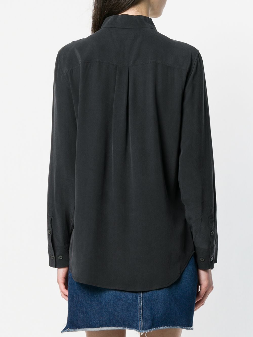 Equipment Black Silk Shirt with Contrasting Trims image 3