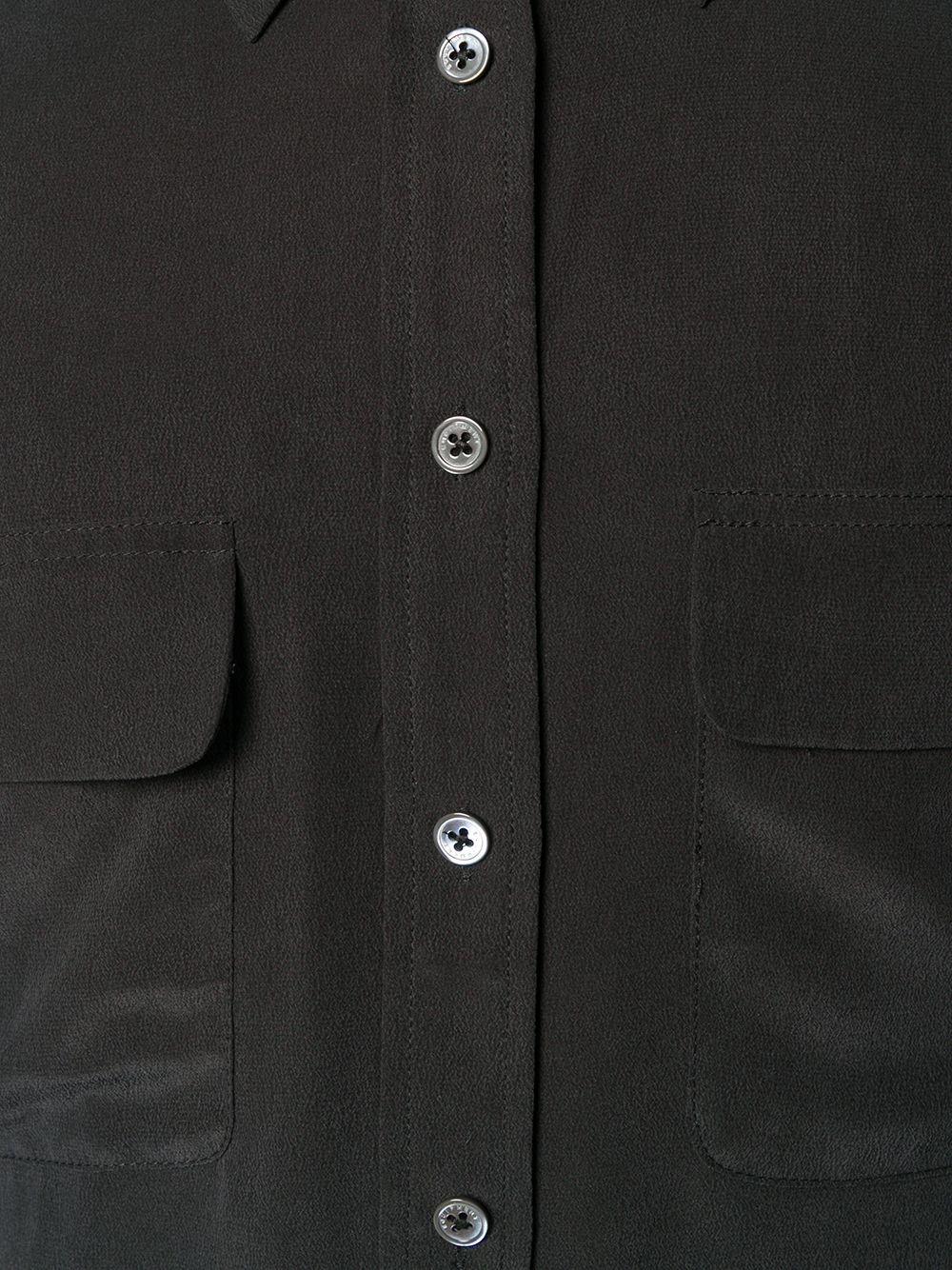 Equipment Black Silk Shirt with Contrasting Trims image 4