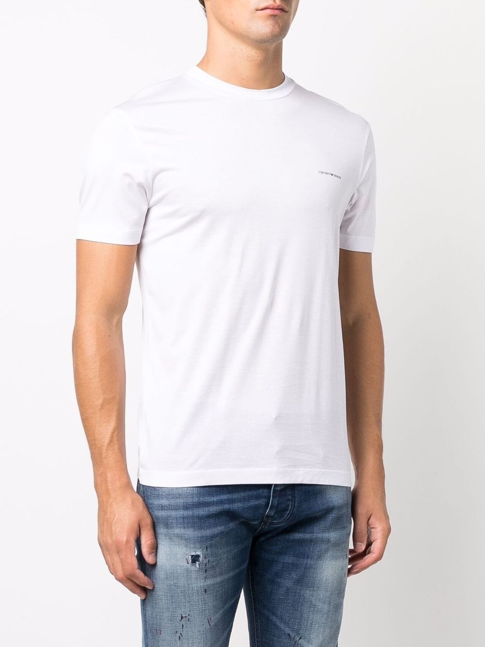 Emporio Armani White Logo Print Crewneck T-Shirt image 1