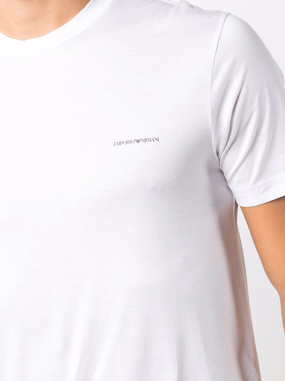 Emporio Armani White Logo Print Crewneck T-Shirt image 2