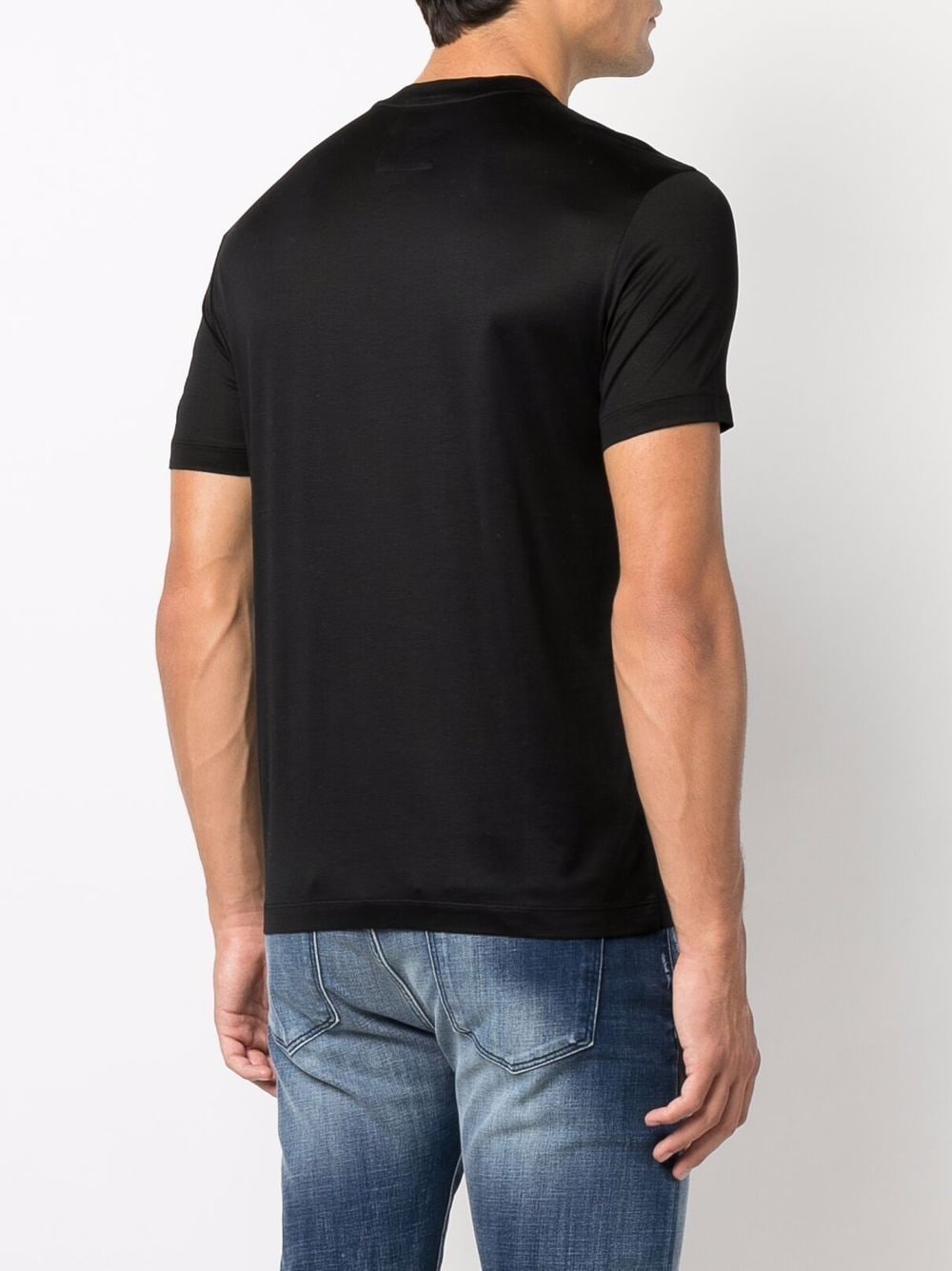 Emporio Armani Men's Black Cotton T-Shirt with Logo image 2