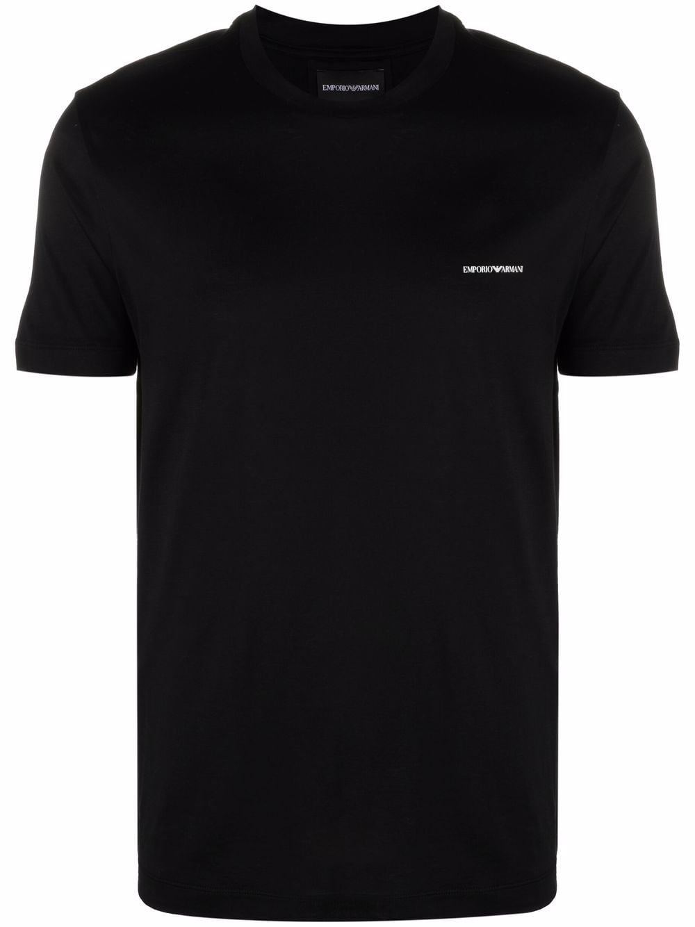 Emporio Armani Men's Black Cotton T-Shirt with Logo image 0