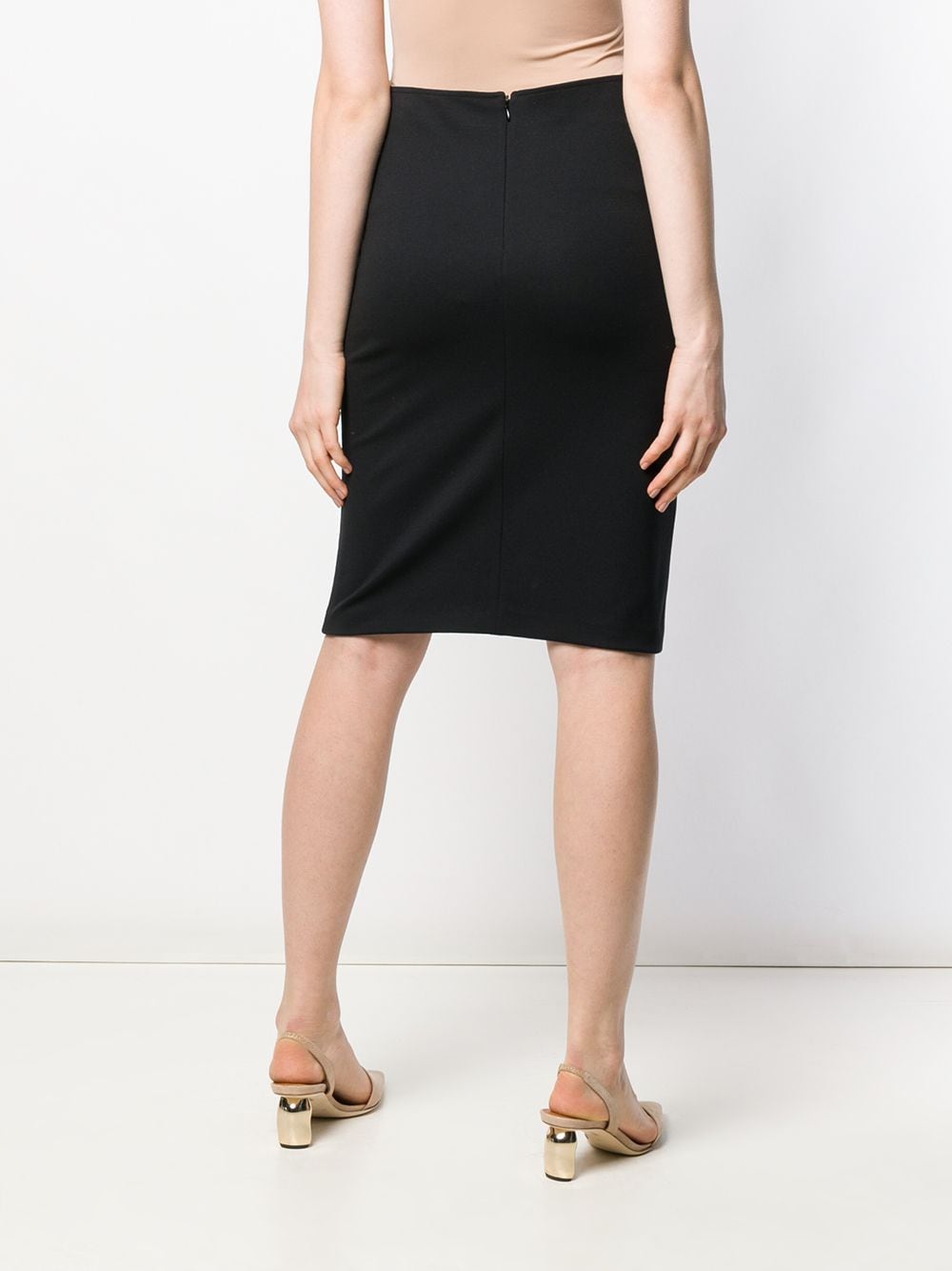 Emporio Armani Black Midi Skirt with High Waist image 3