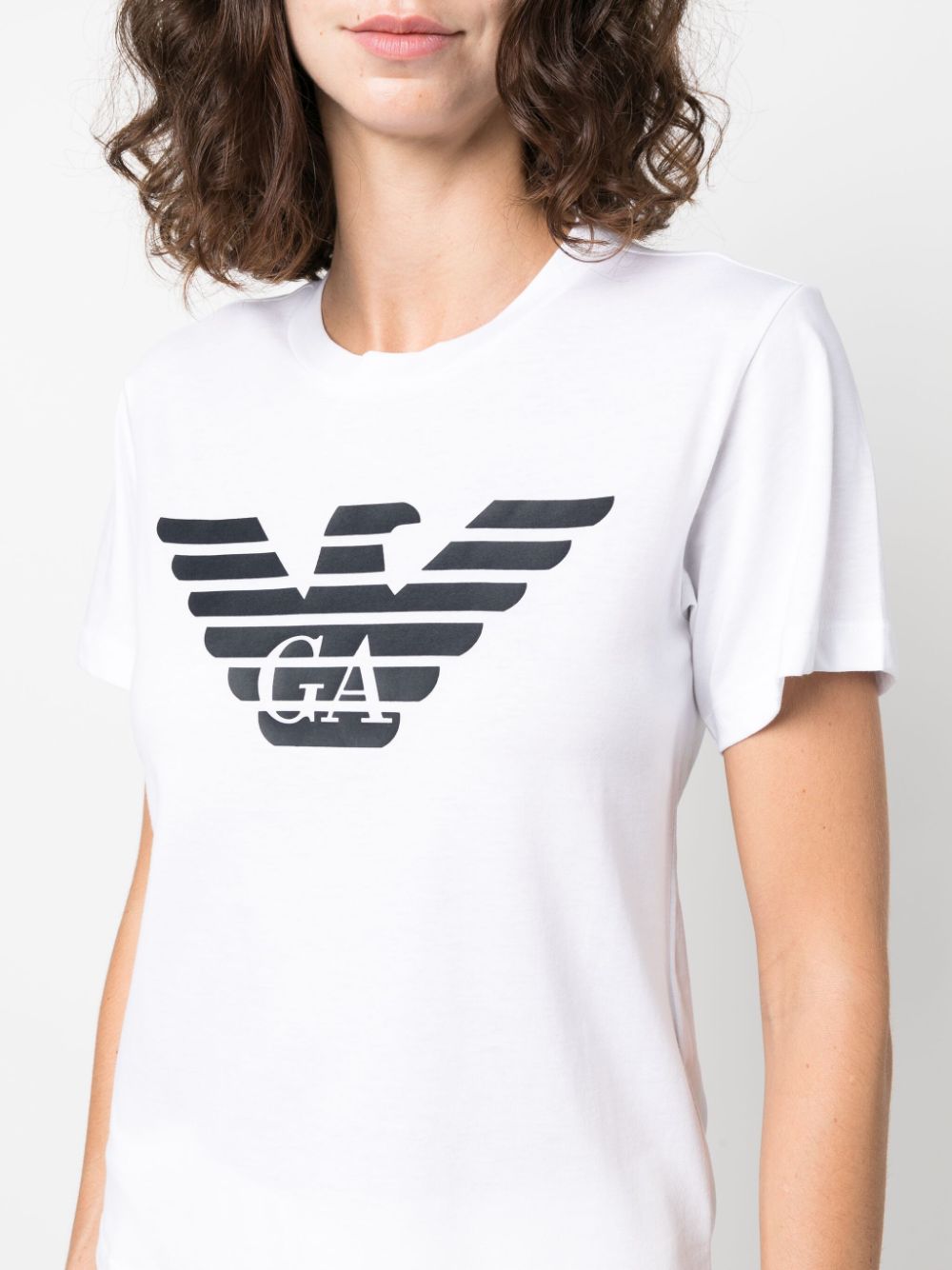 Emporio Armani White Logo Print Short Sleeve T-Shirt image 1