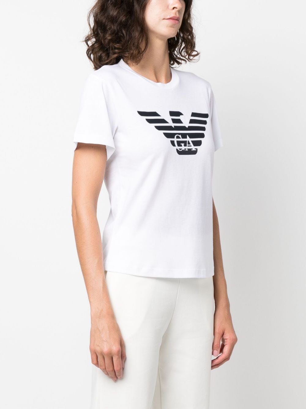 Emporio Armani White Logo Print Short Sleeve T-Shirt image 2