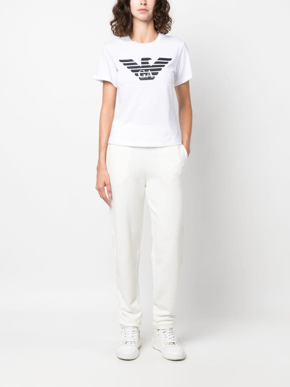 Emporio Armani White Logo Print Short Sleeve T-Shirt image 4