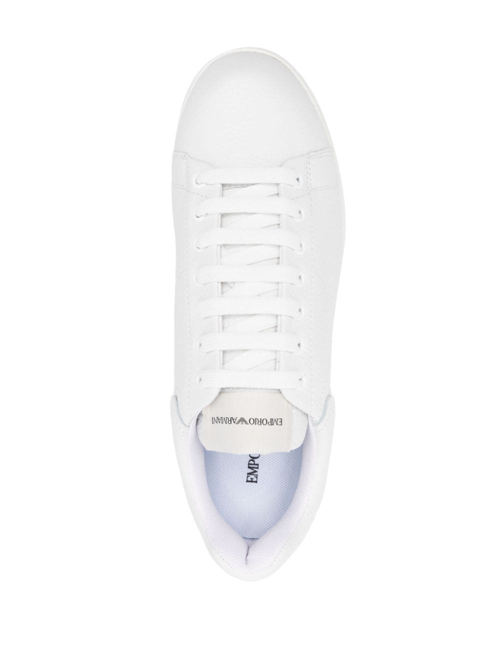 Emporio Armani White Leather Low-Top Sneakers image 1