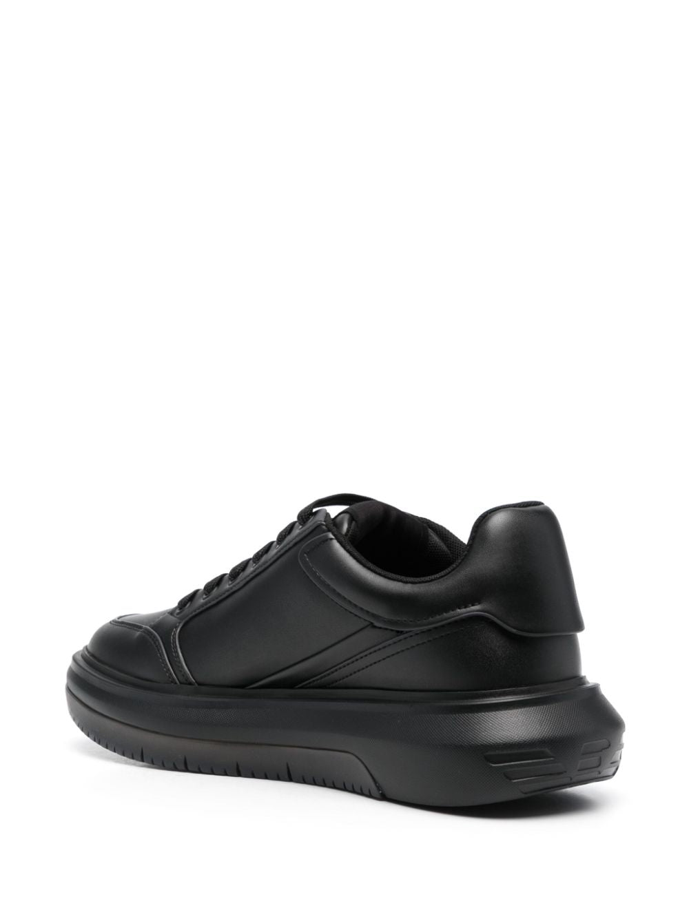 Emporio Armani Black Leather Logo Sneakers image 3