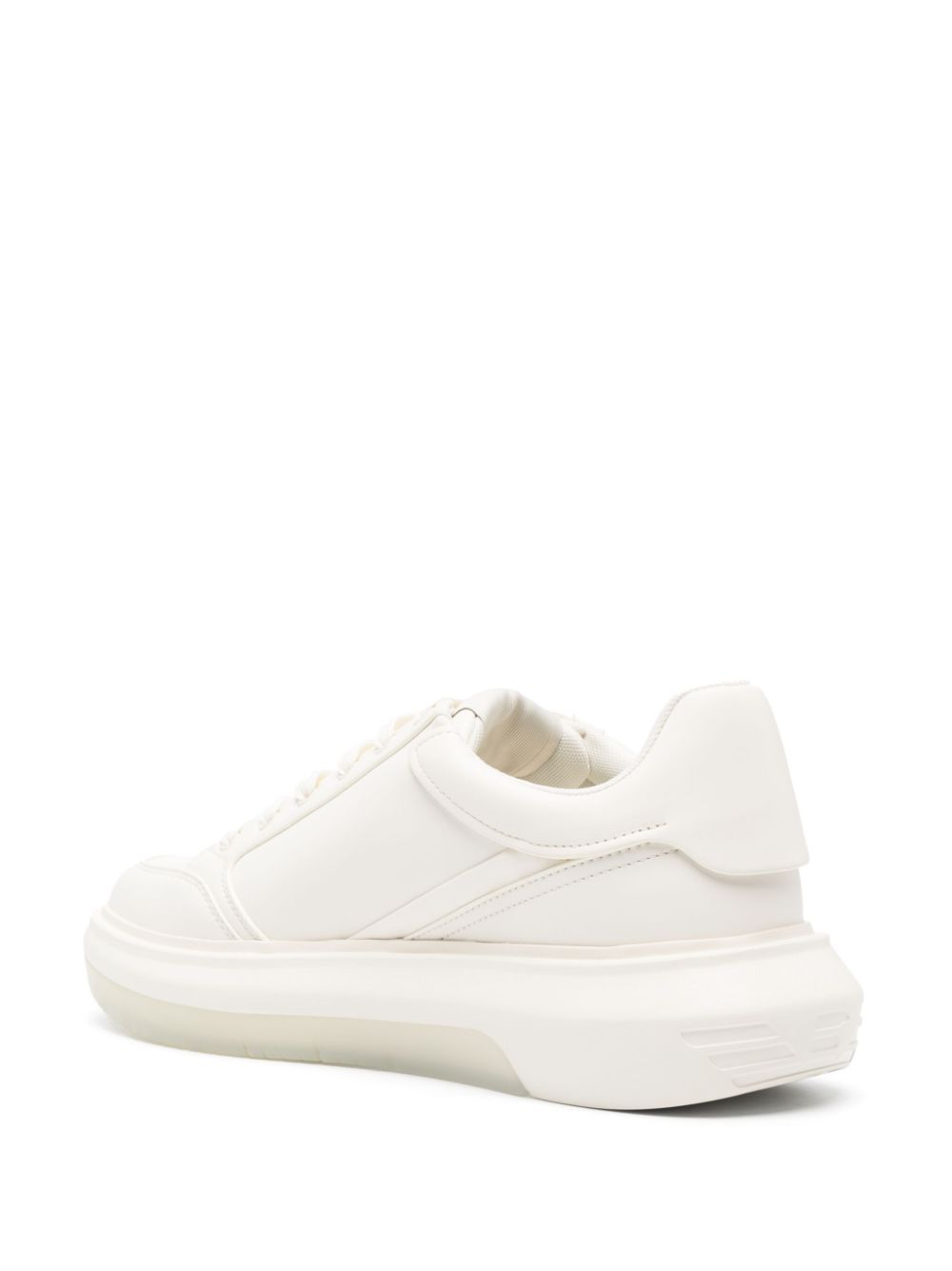 Emporio Armani White Leather Low-Top Sneakers image 1