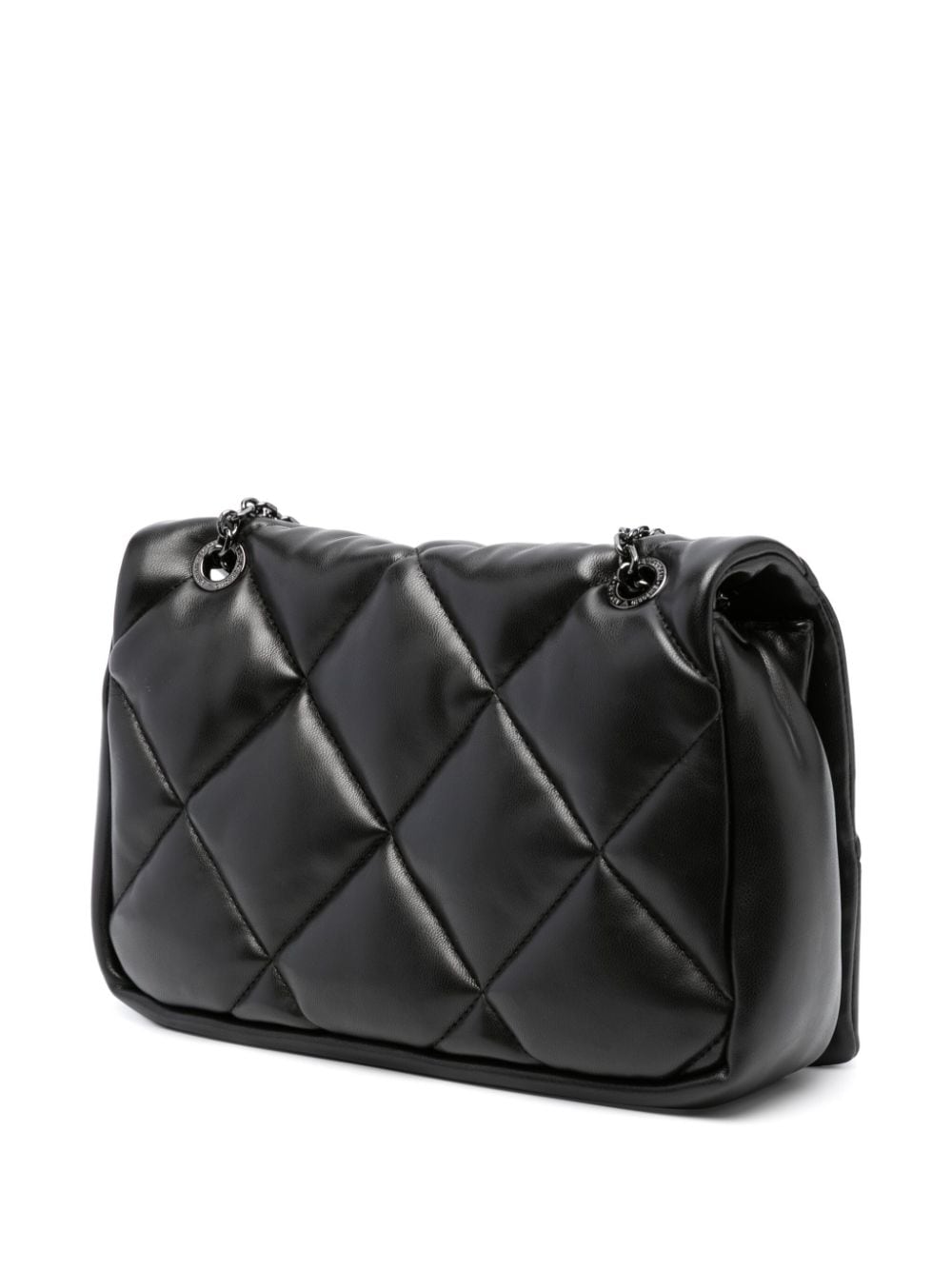 Emporio Armani Black Quilted Shoulder Bag with Logo Charm image 2