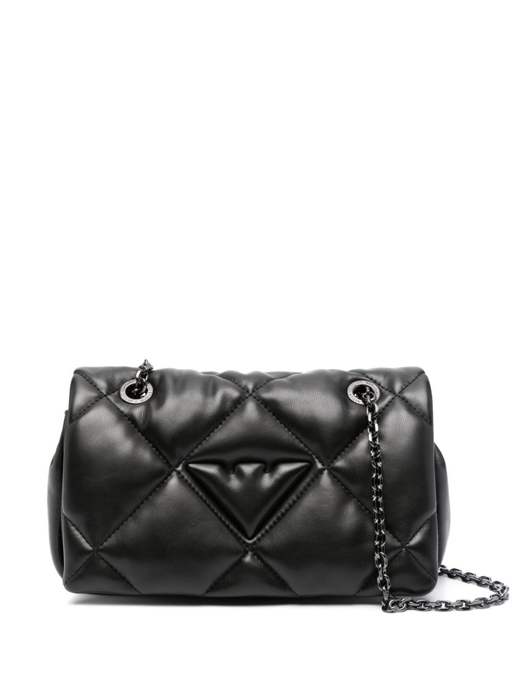 Emporio Armani Black Quilted Shoulder Bag with Eagle Head Charm image 0