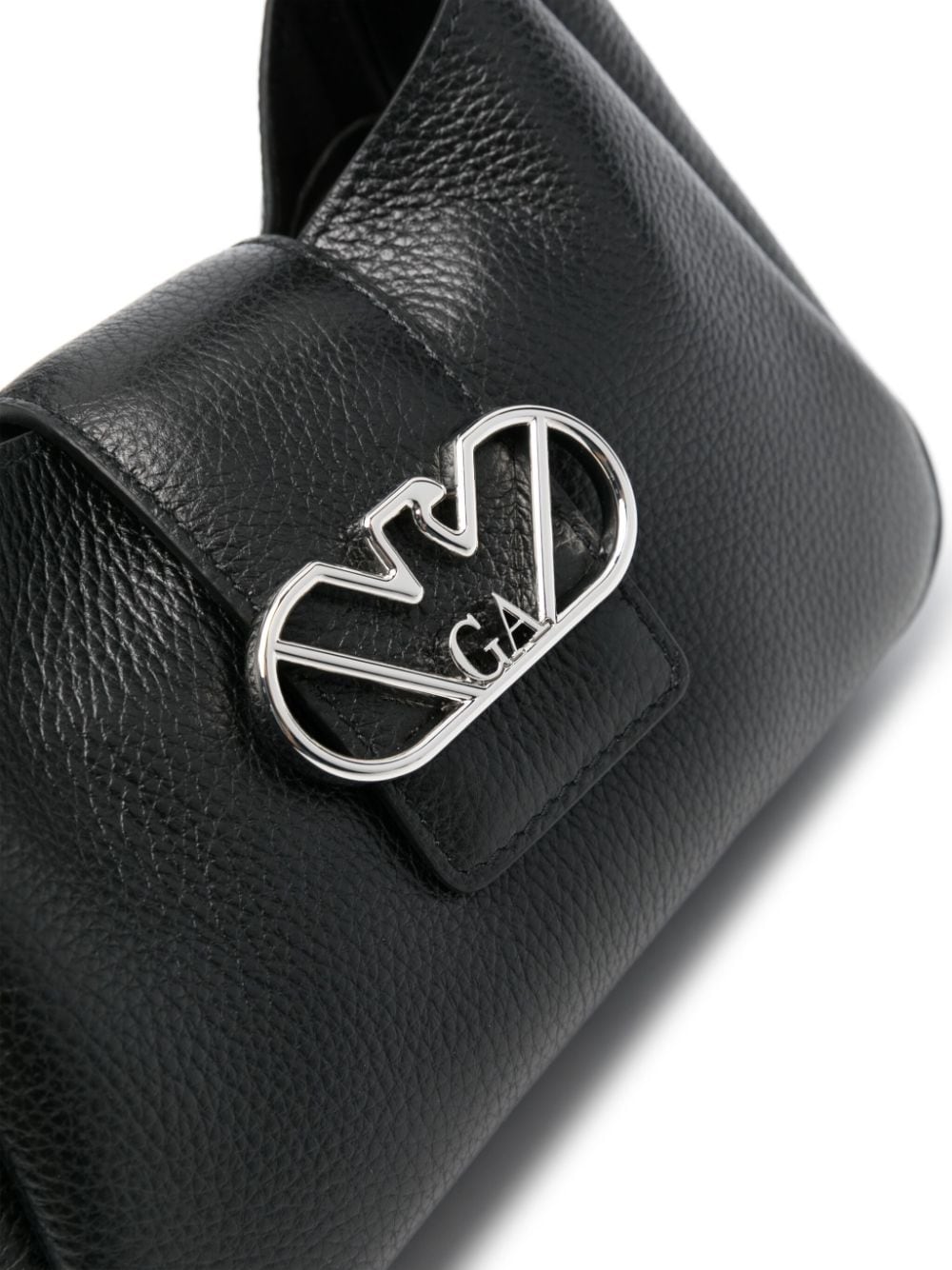 Emporio Armani Black Pebbled Calf Leather Shoulder Bag image 3