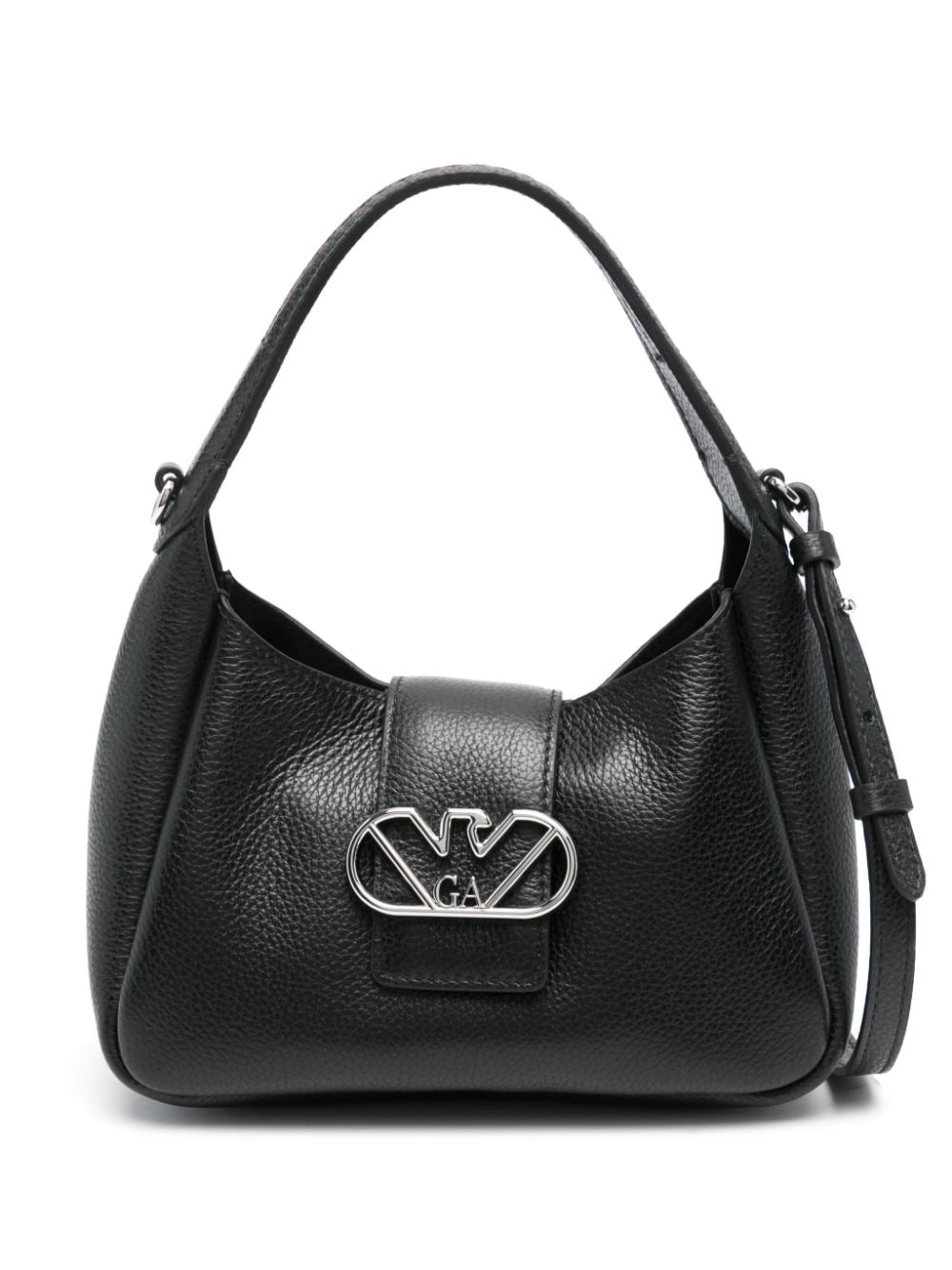 Emporio Armani Black Pebbled Calf Leather Shoulder Bag image 0