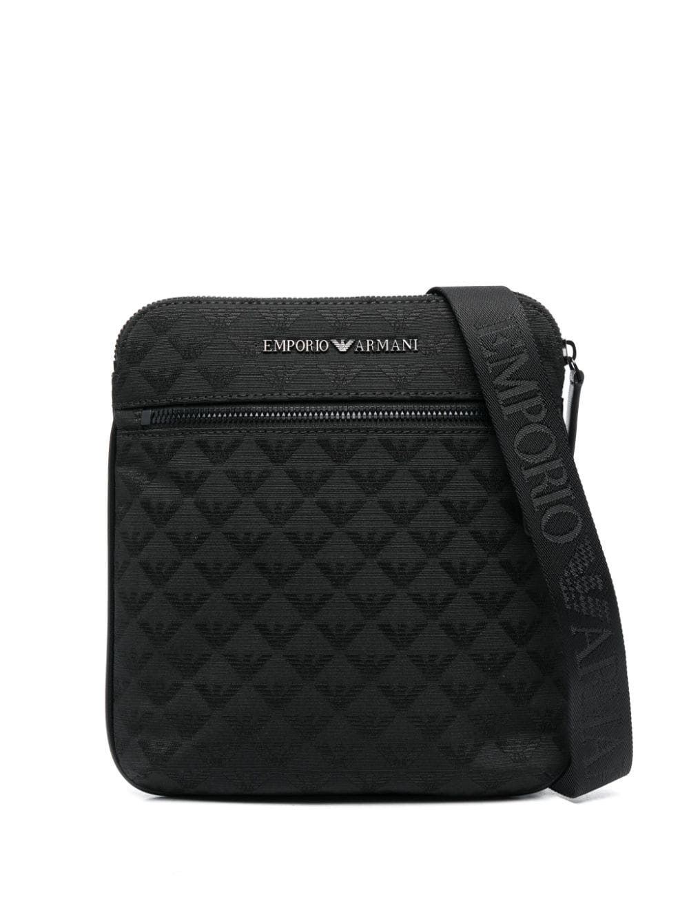 Emporio Armani Black Jacquard Messenger Bag image 0