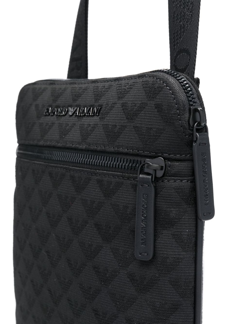 Emporio Armani Black Jacquard Messenger Bag image 3