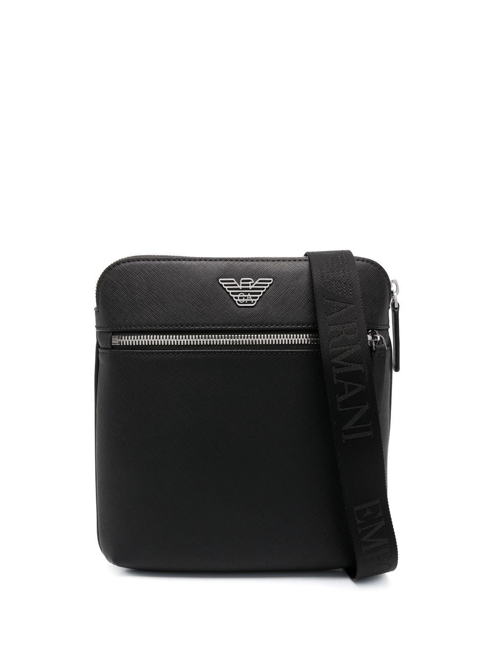 Emporio Armani Black Faux Leather Messenger Bag image 0