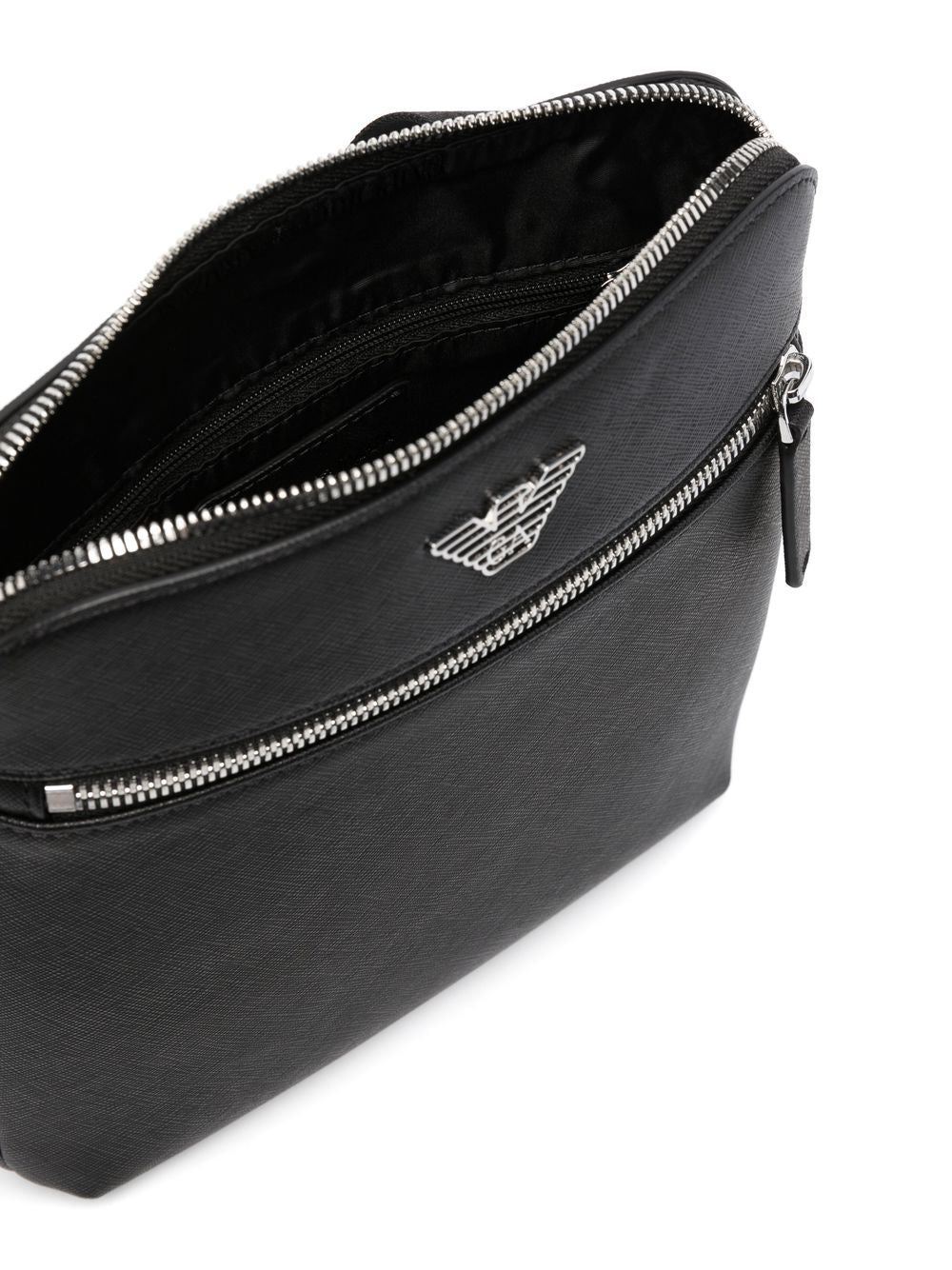 Emporio Armani Black Faux Leather Messenger Bag image 3