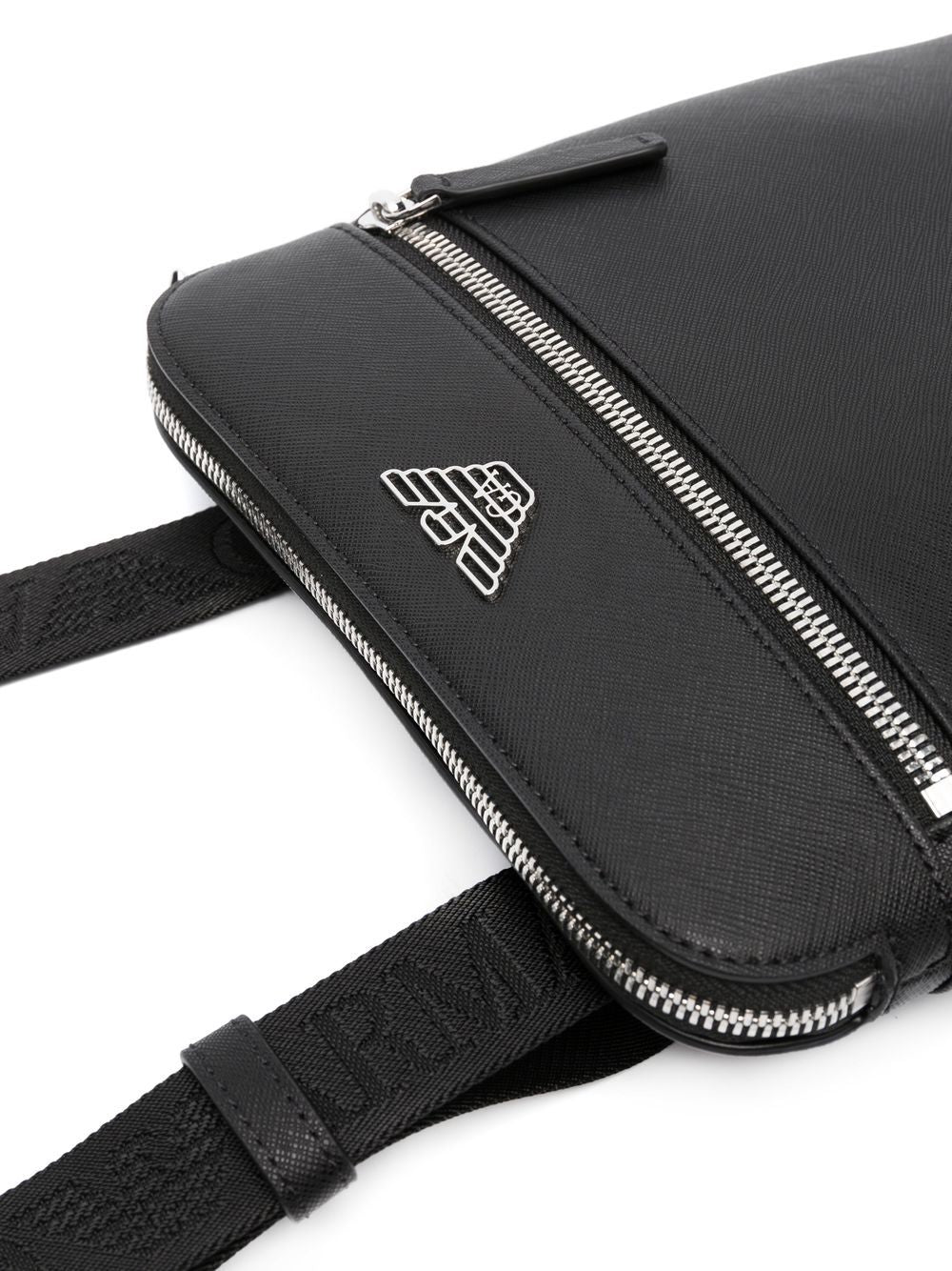 Emporio Armani Black Faux Leather Messenger Bag image 4