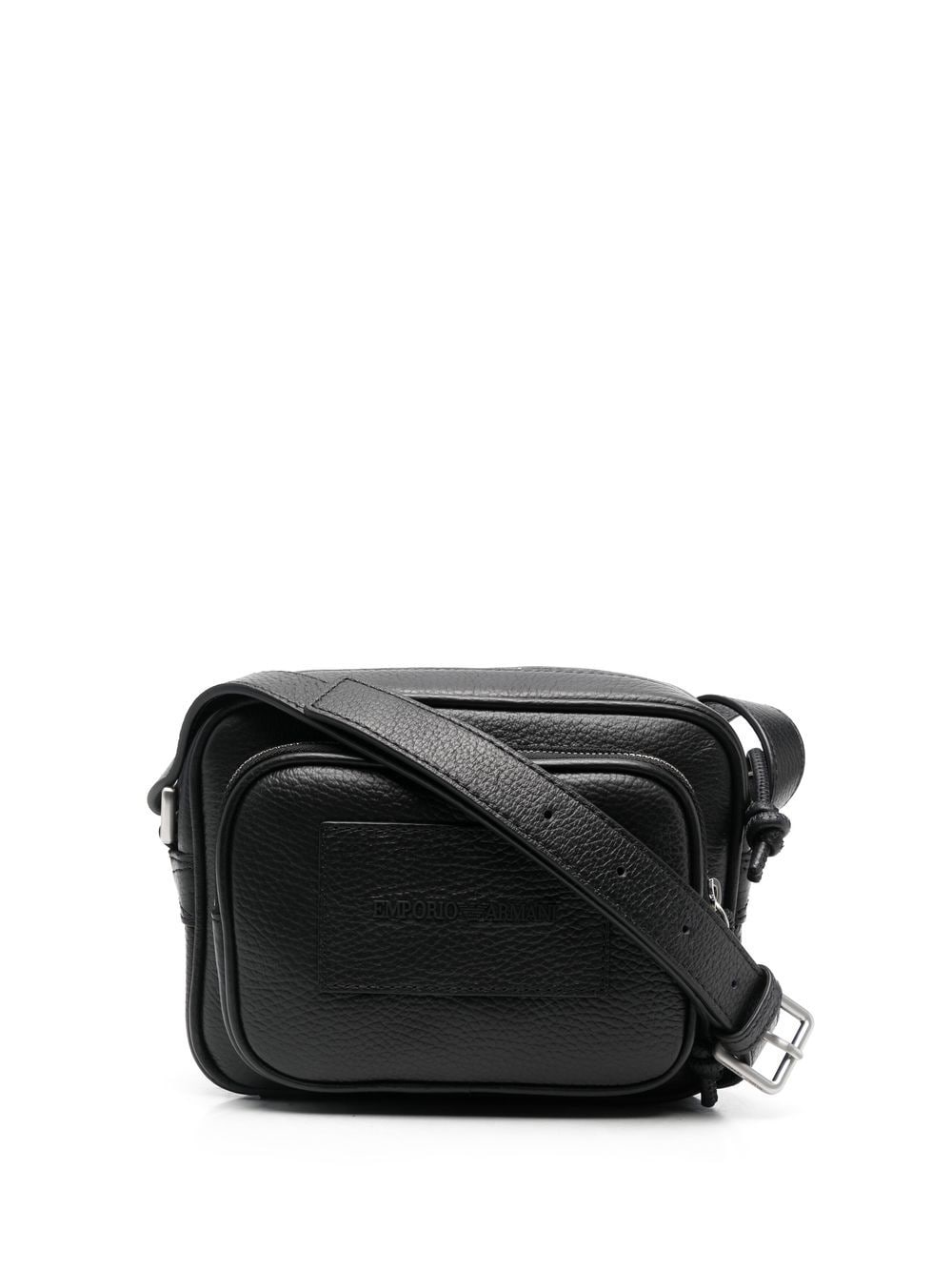 Emporio Armani Black Leather Crossbody Messenger Bag image 0