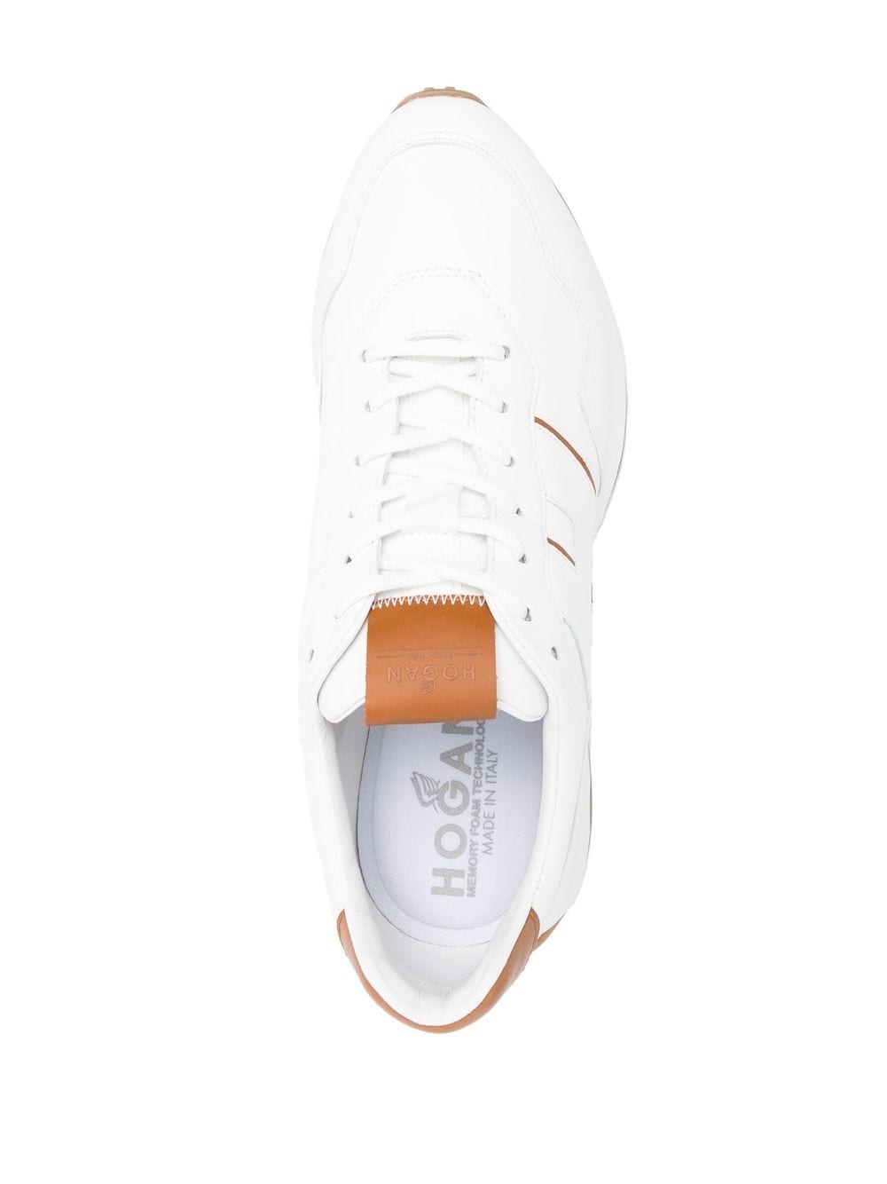 Hogan Leather Sneakers with Contrast Detailing in Brown image 2