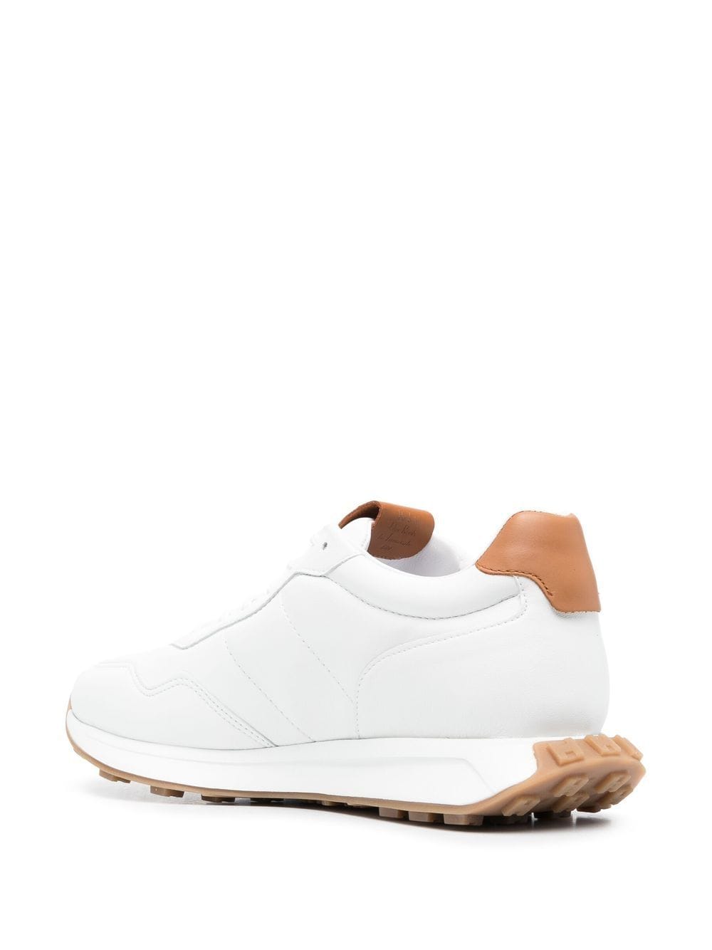 Hogan Leather Sneakers with Contrast Detailing in Brown image 3