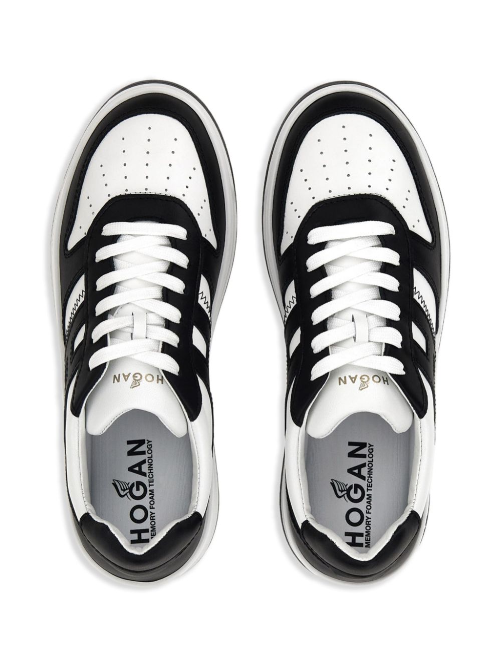 Hogan H630 Perforated Leather Low-Top Sneakers - White image 3