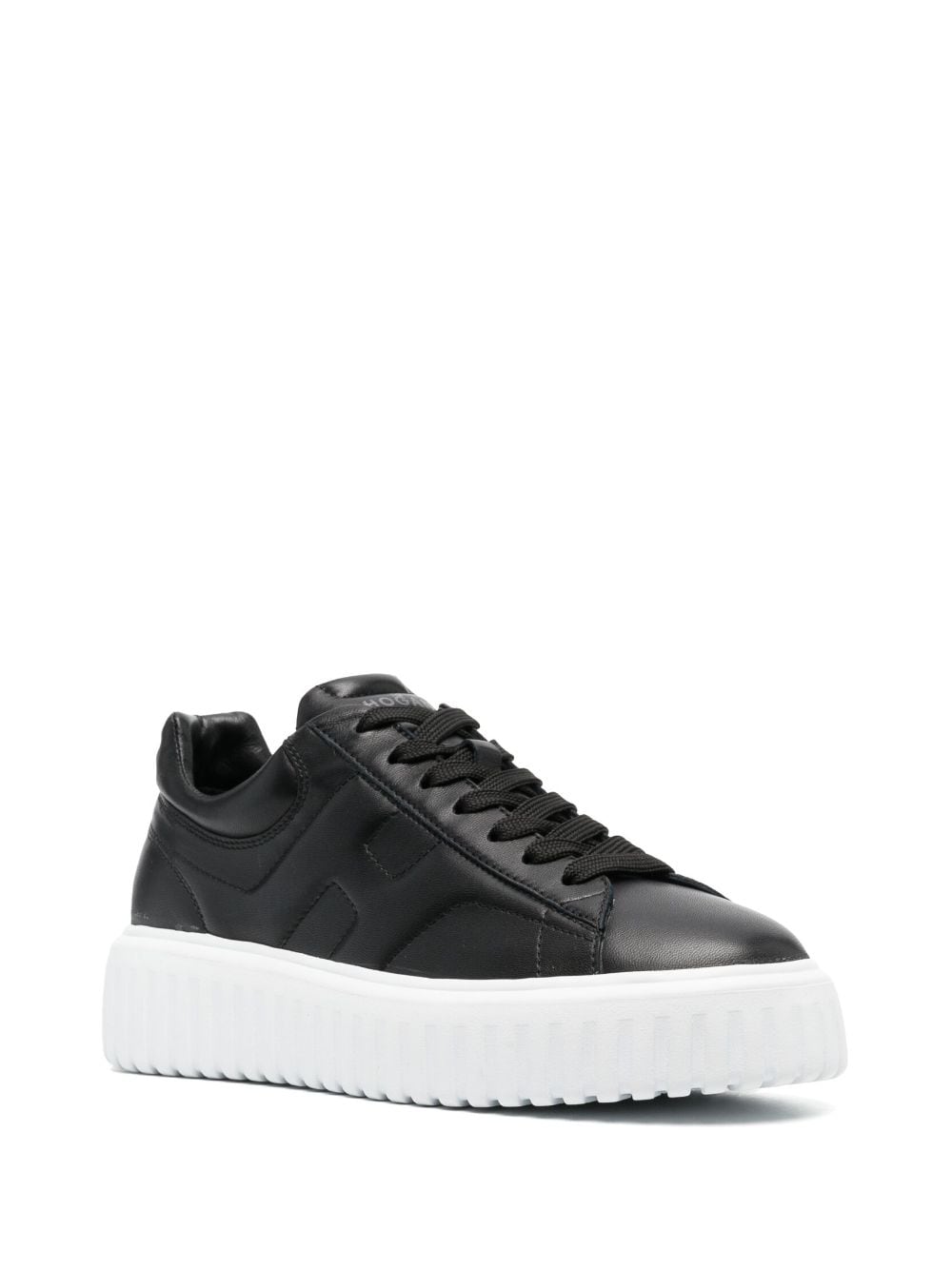 Hogan H-Stripes Black Leather Low-Top Sneakers image 1