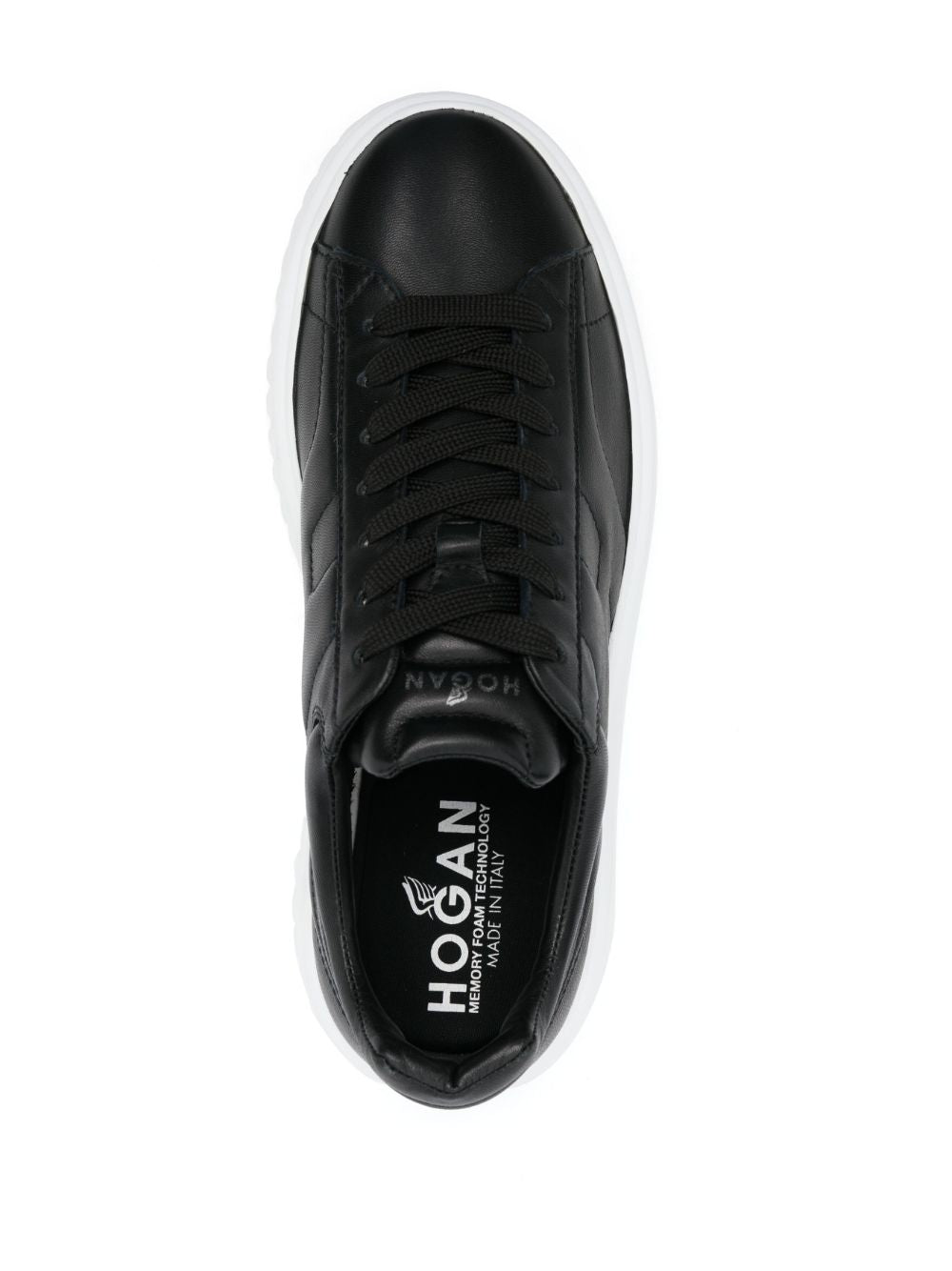 Hogan H-Stripes Black Leather Low-Top Sneakers image 3