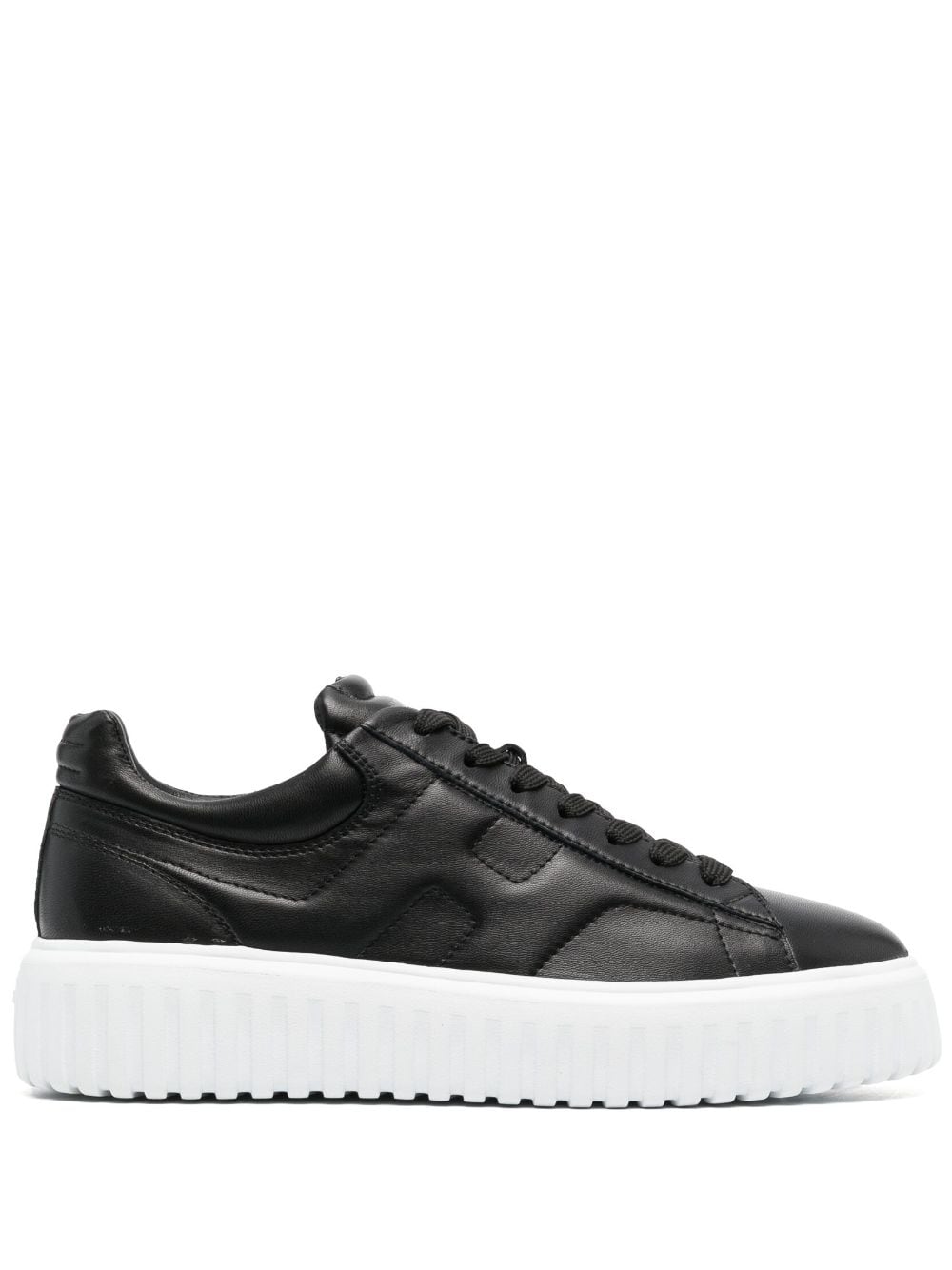 Hogan H-Stripes Black Leather Low-Top Sneakers image 0