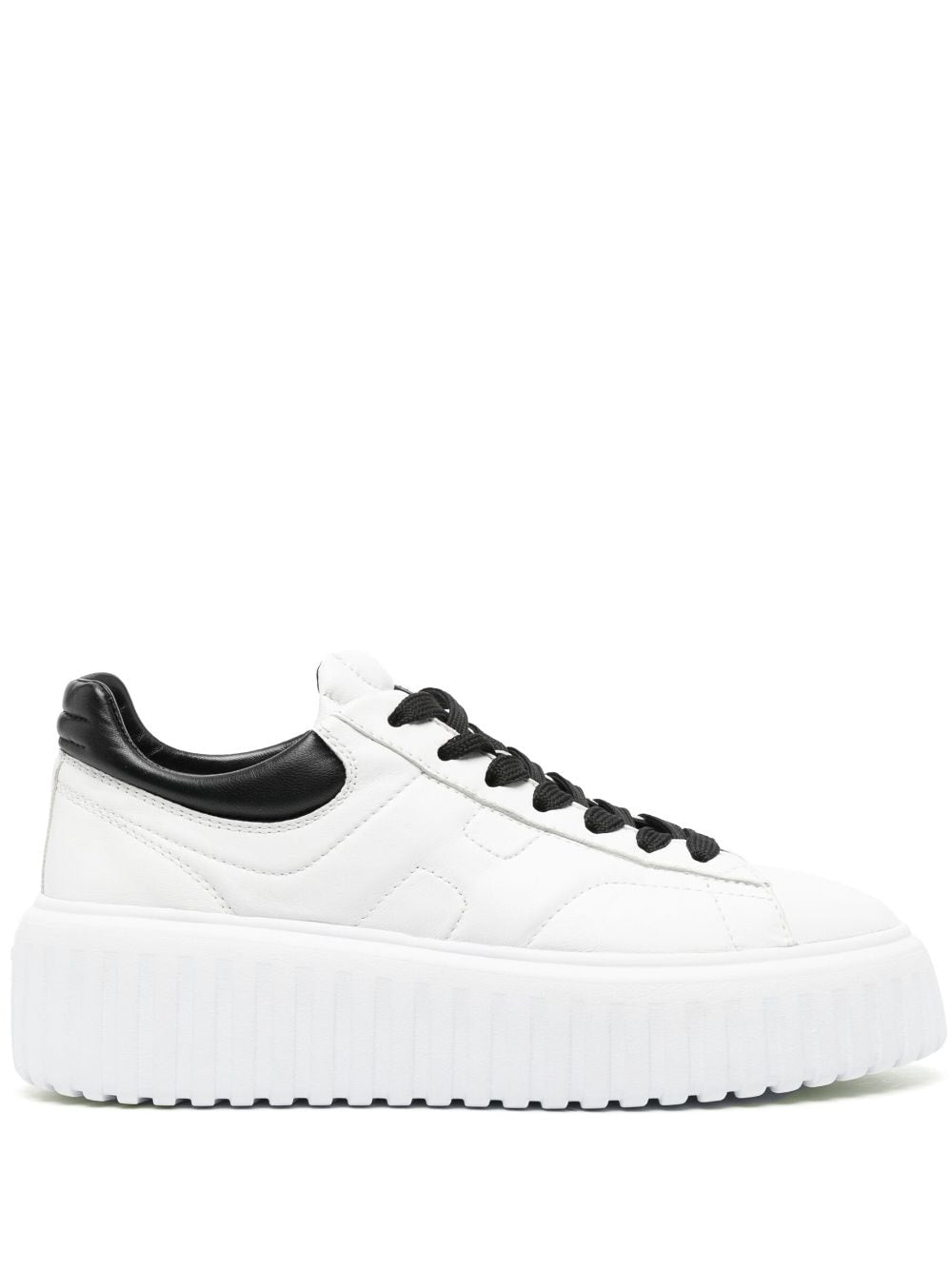 HOGAN White Calf Leather Low-Top Sneakers with Embroidered Logo image 0