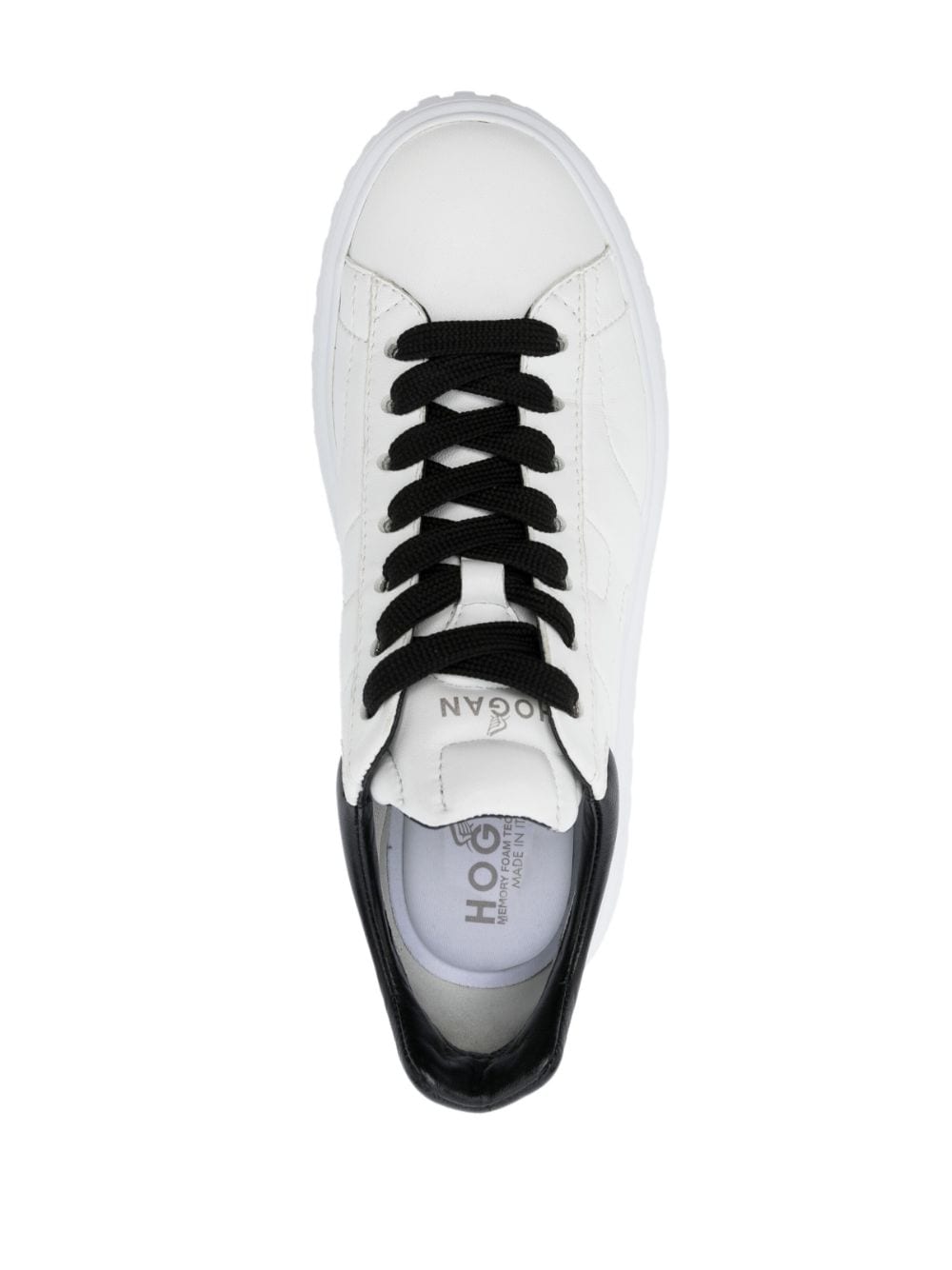 HOGAN White Calf Leather Low-Top Sneakers with Embroidered Logo image 3