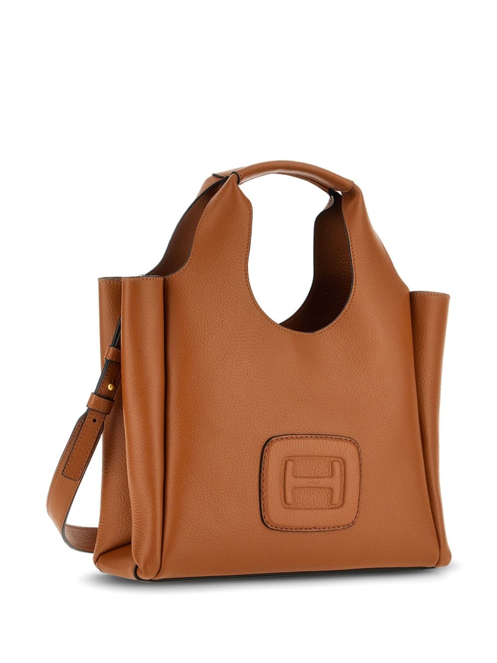 HOGAN Brown Leather Embossed H-Bag Tote image 3