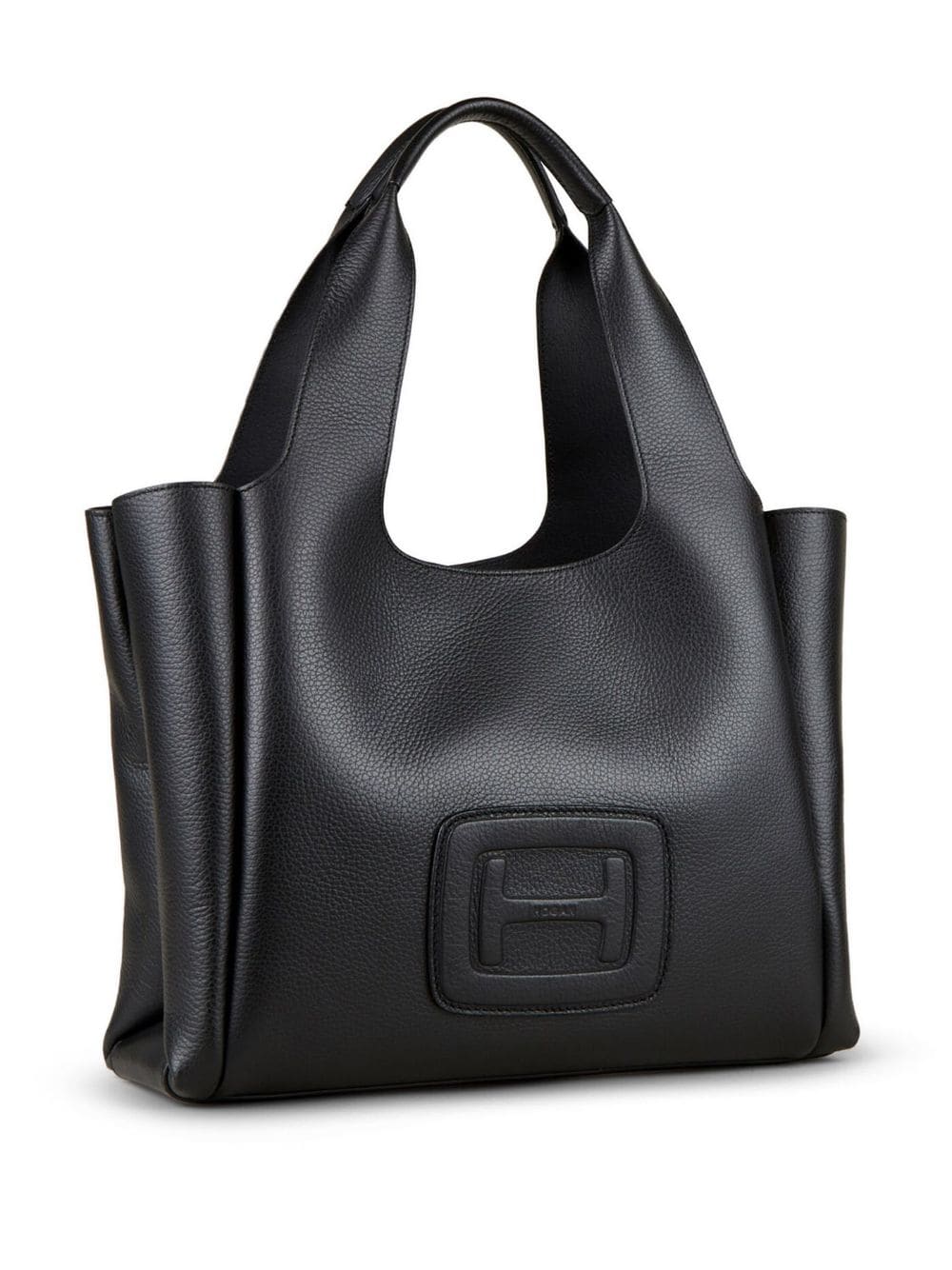 Hogan H-Logo Grained Leather Tote Bag - Black image 4