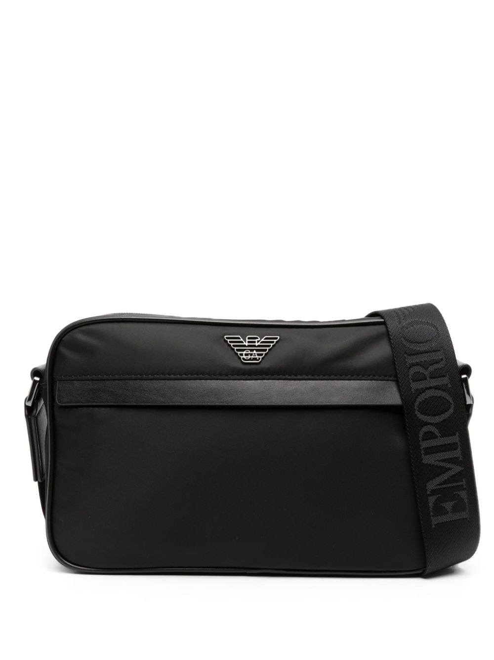 Emporio Armani Black Enamel Logo Crossbody Bag image 0