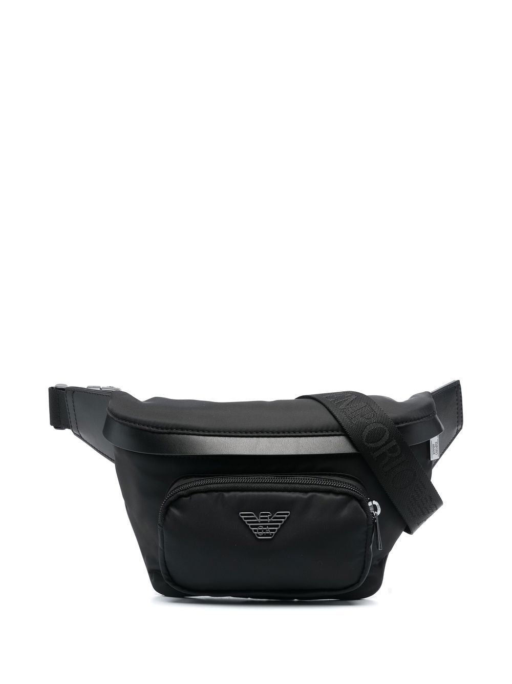 Emporio Armani Black Leather Logo Belt Bag image 0