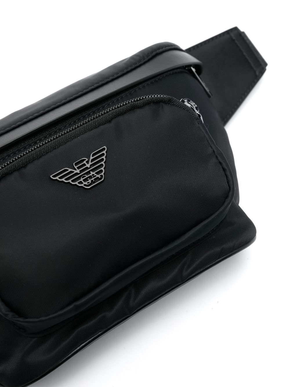 Emporio Armani Black Leather Logo Belt Bag image 3