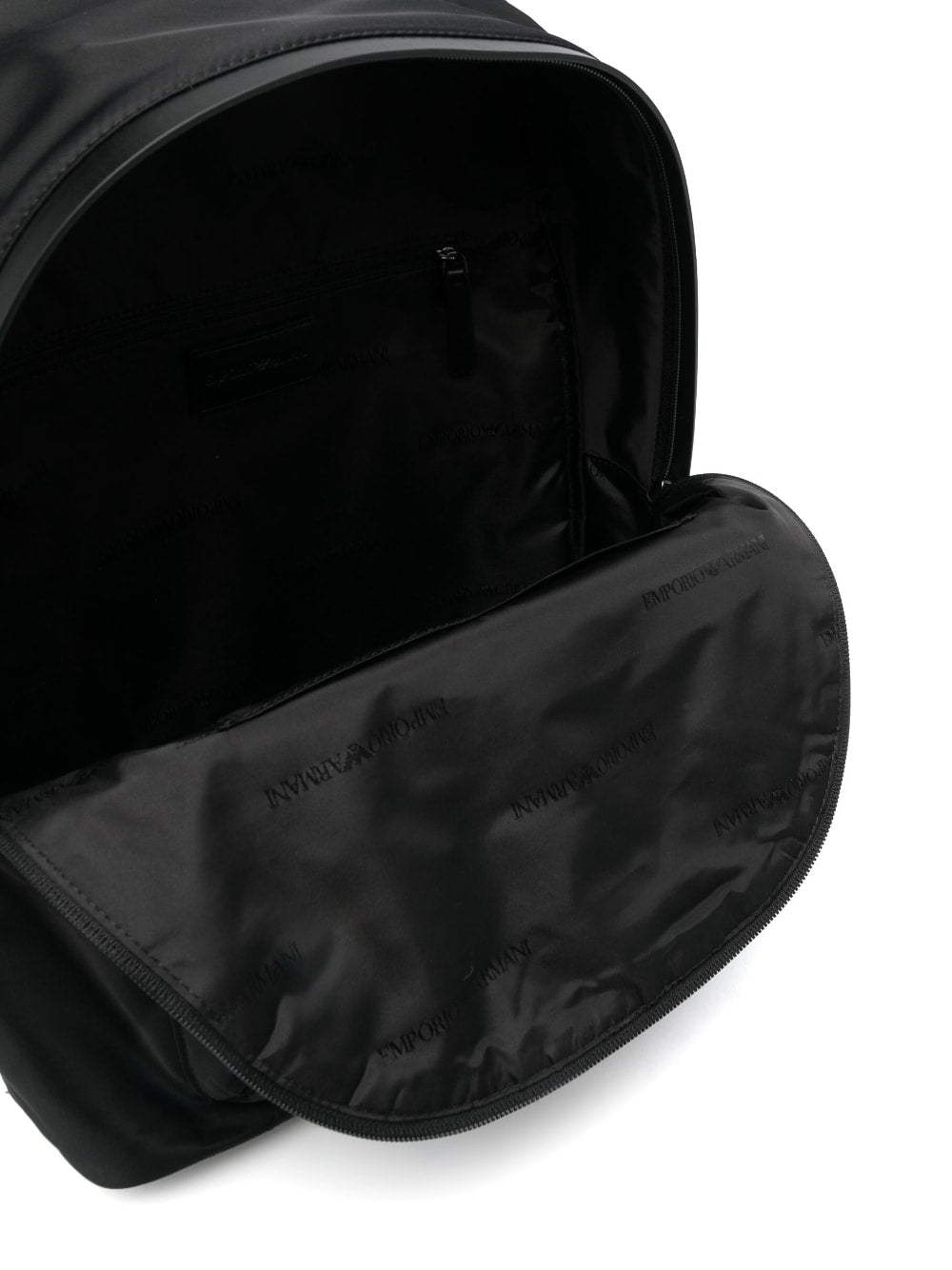 Emporio Armani Black Recycled Nylon Logo Backpack image 4