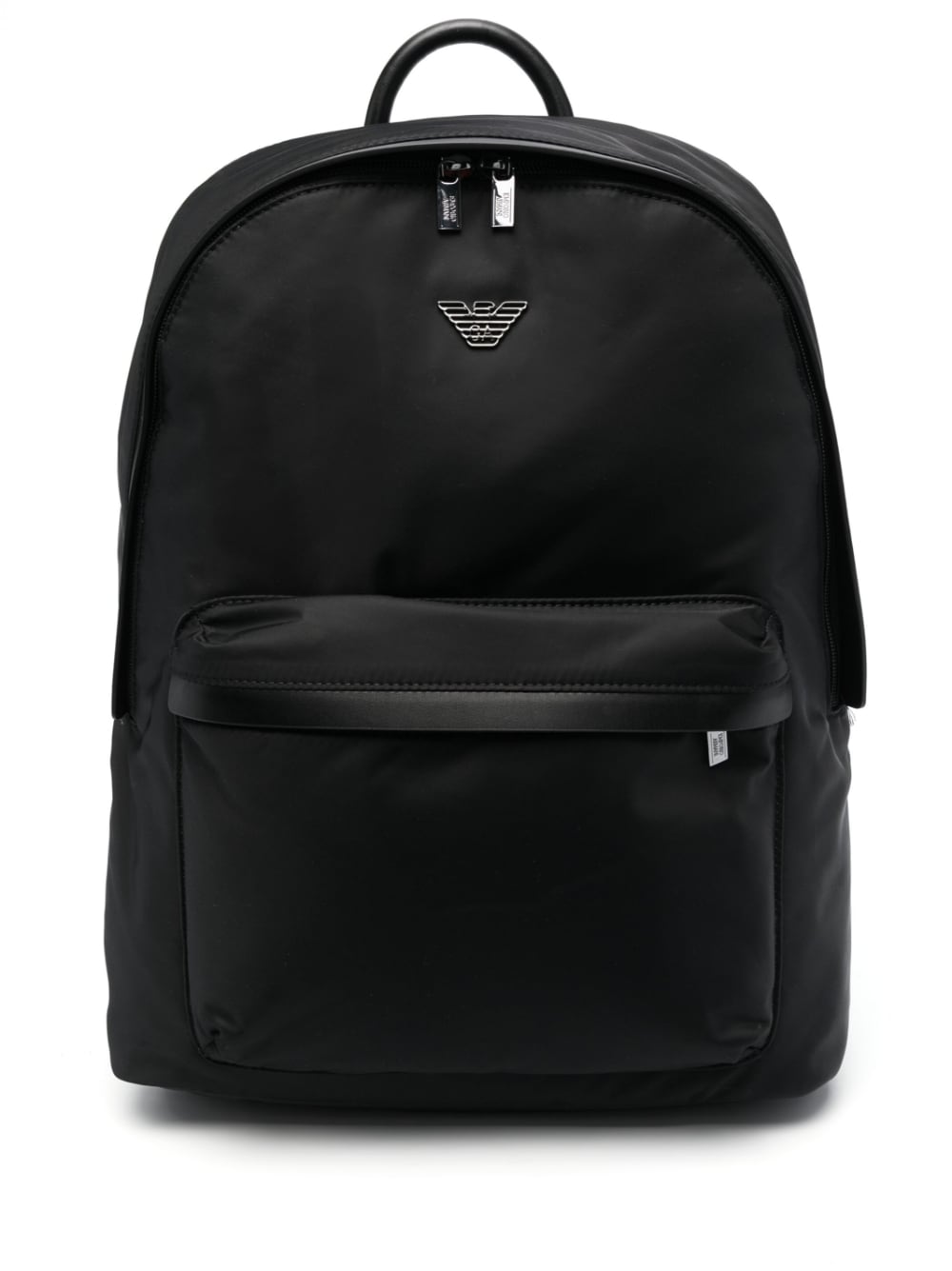 Emporio Armani Black Recycled Nylon Logo Backpack image 0