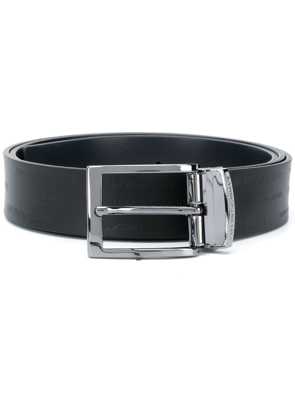 Emporio Armani Blue Leather Belt with Square Buckle image 0