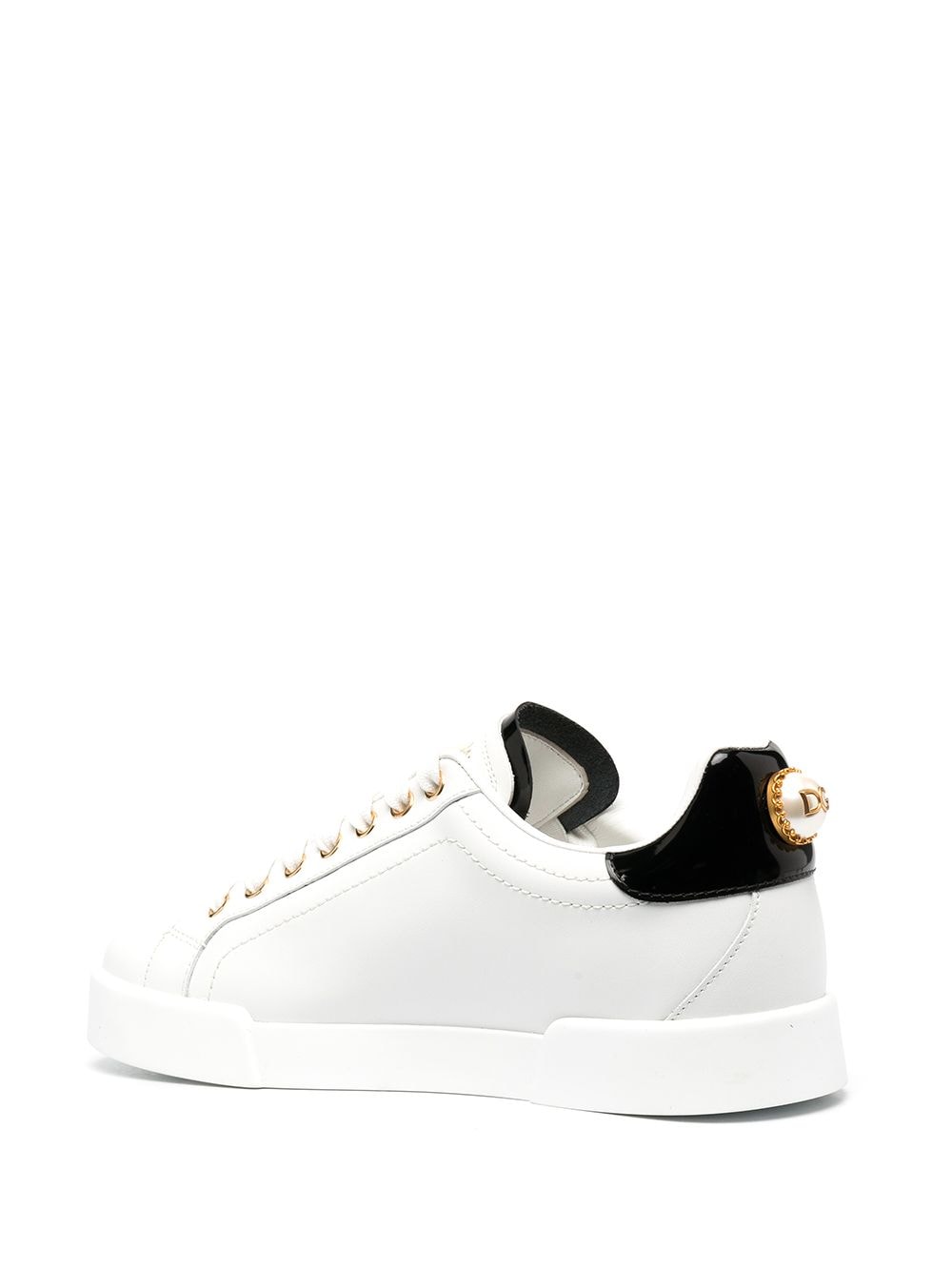 Dolce & Gabbana White Leather Logo Low-Top Sneakers image 2