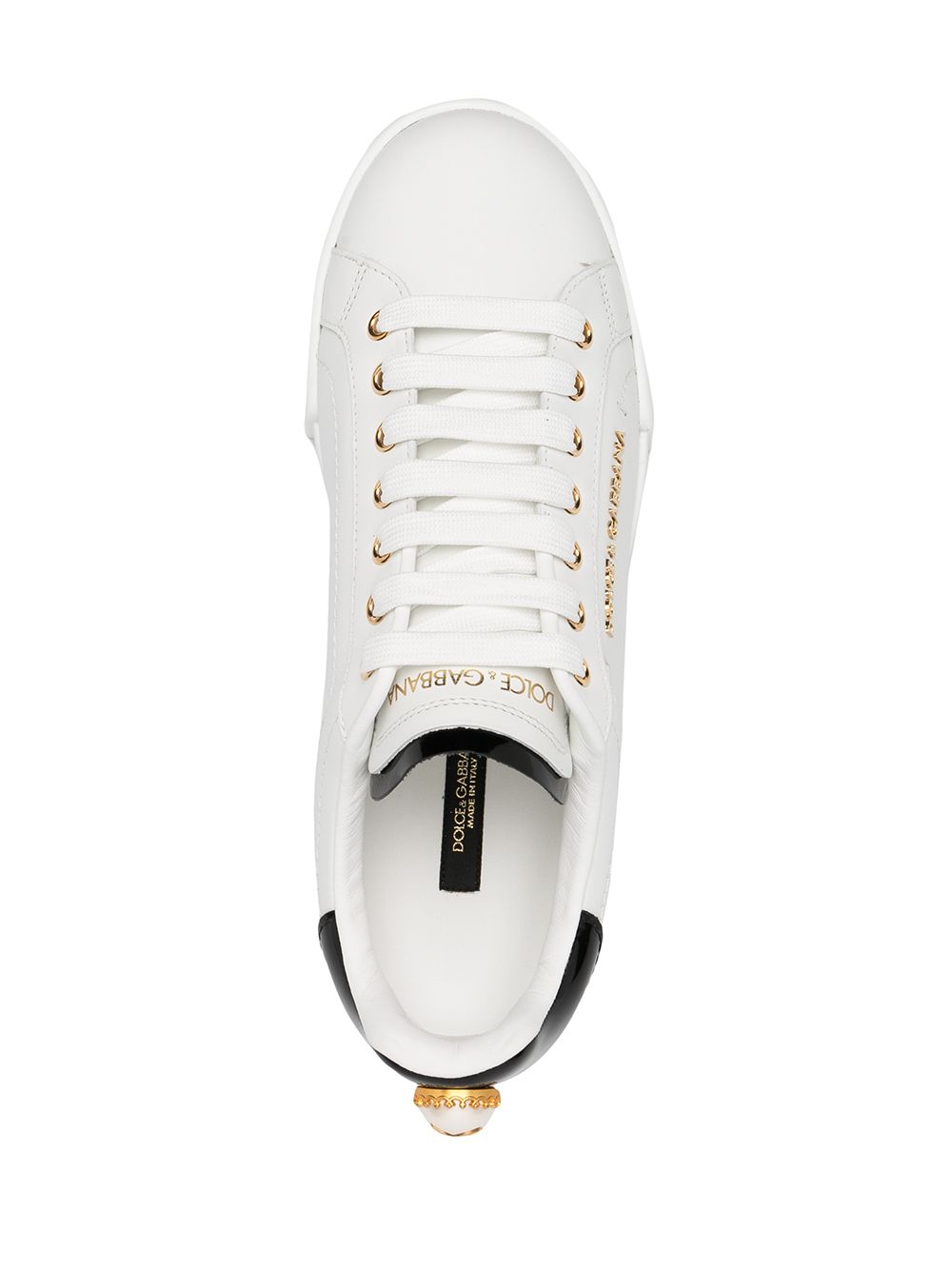 Dolce & Gabbana White Leather Logo Low-Top Sneakers image 3