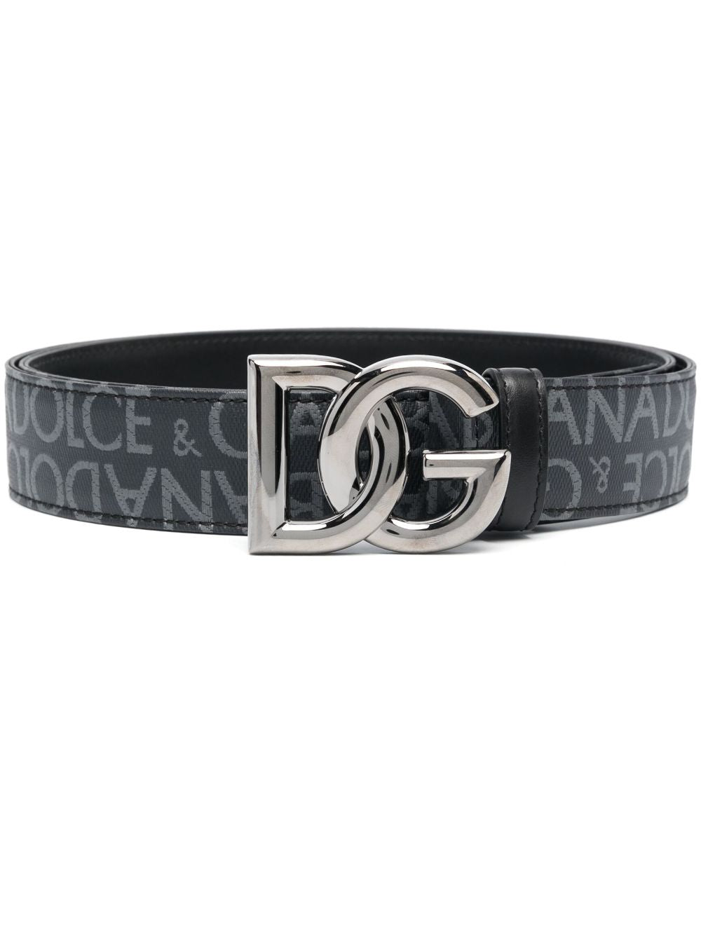 Dolce & Gabbana Logo Print Leather Belt - Black image 0