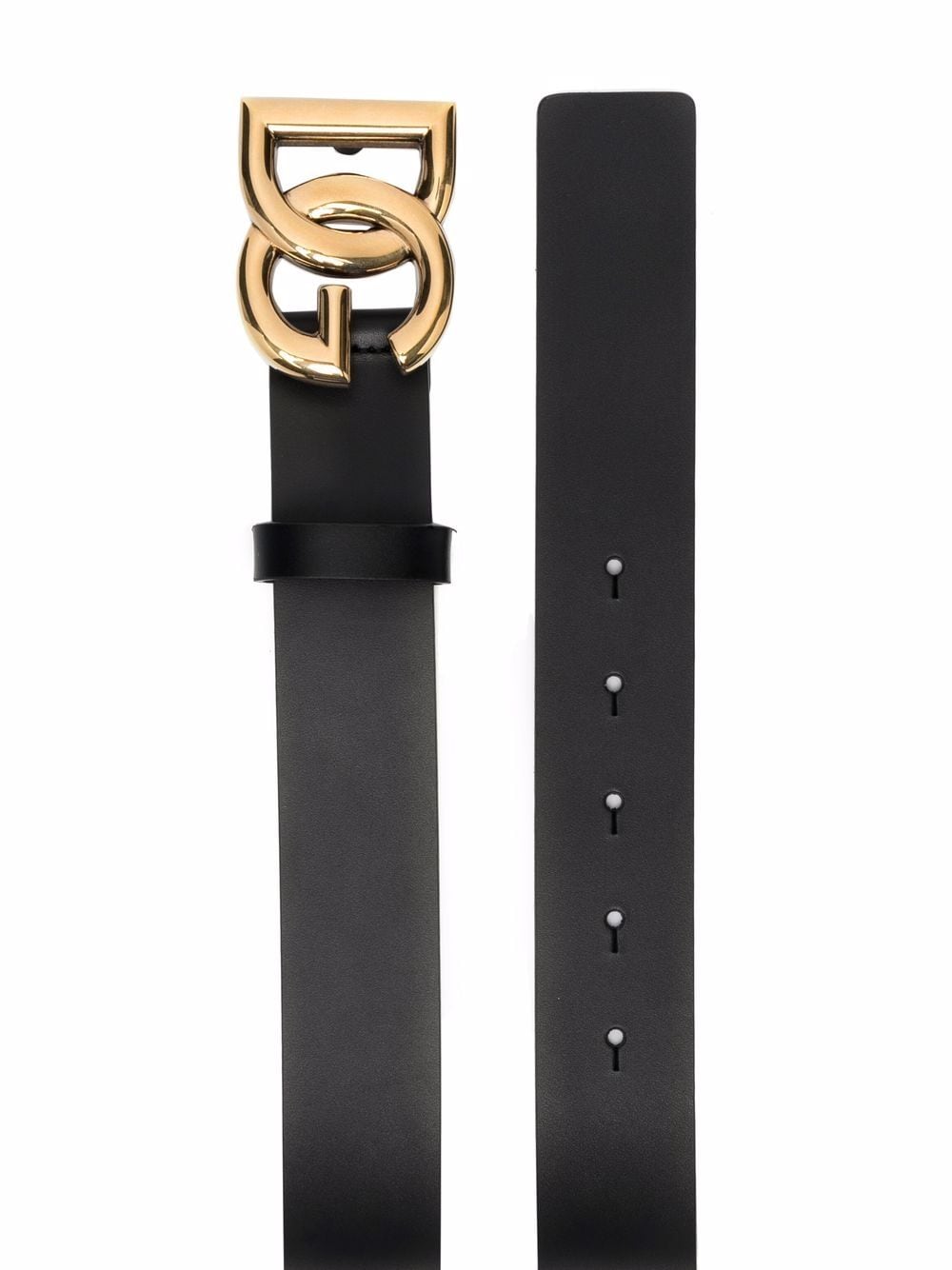 Dolce & Gabbana Black Calf Leather Logo Belt image 1