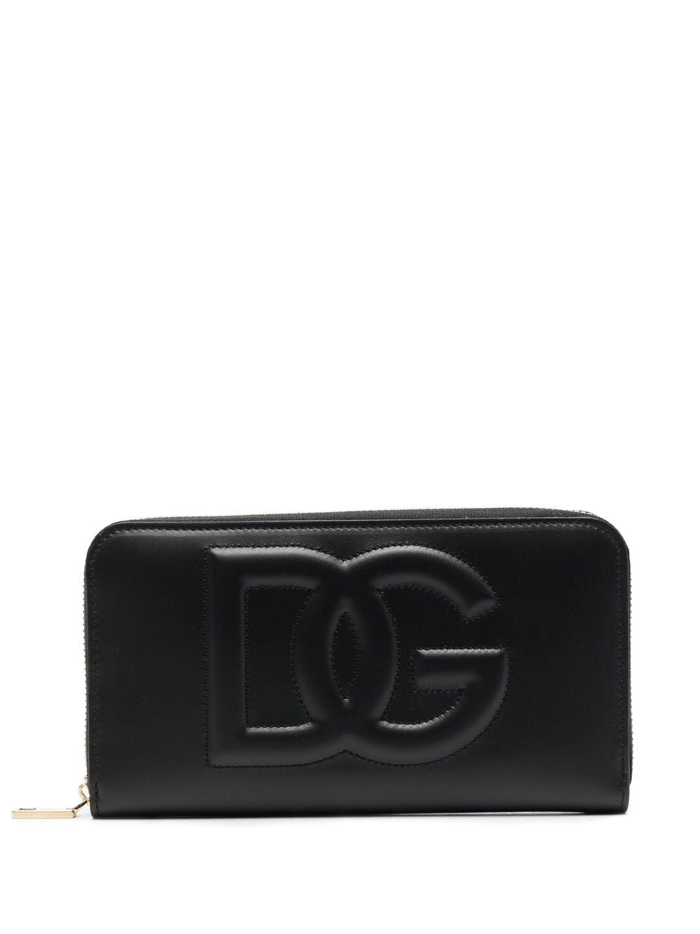 Dolce & Gabbana Embossed Logo Black Calfskin Wallet image 0