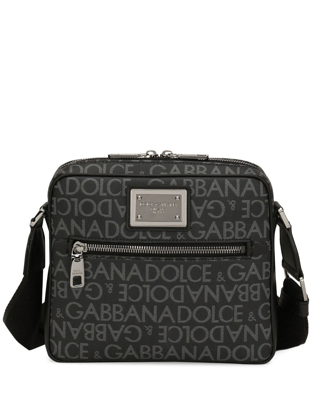 Dolce & Gabbana Black Logo-Print Jacquard Shoulder Bag image 0