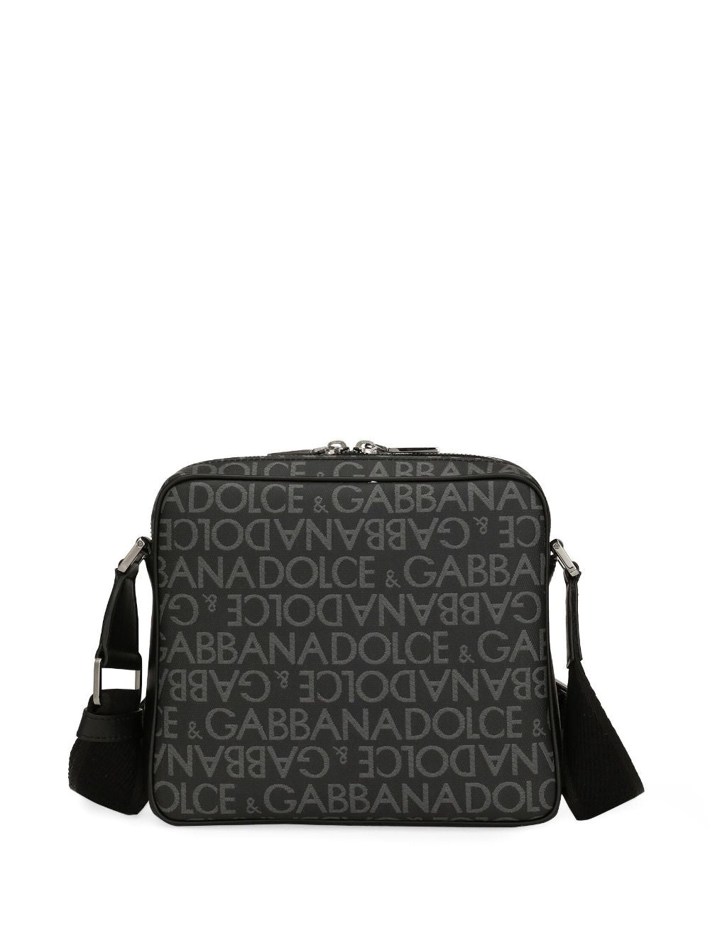 Dolce & Gabbana Black Logo-Print Jacquard Shoulder Bag image 2